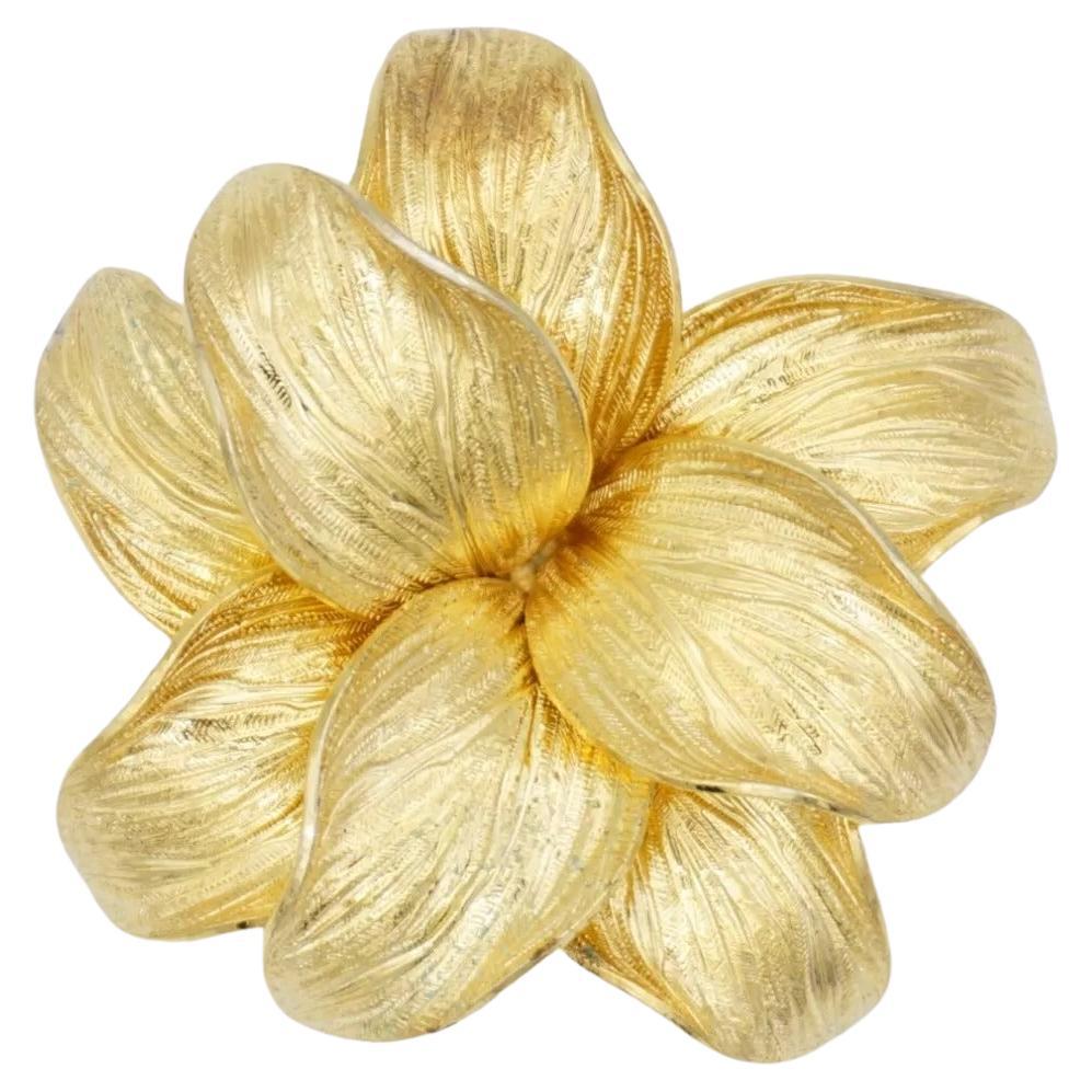 Christian Dior GROSSE 1966 Large Vivid Blossom Flower Double Layer Leaf Brooch