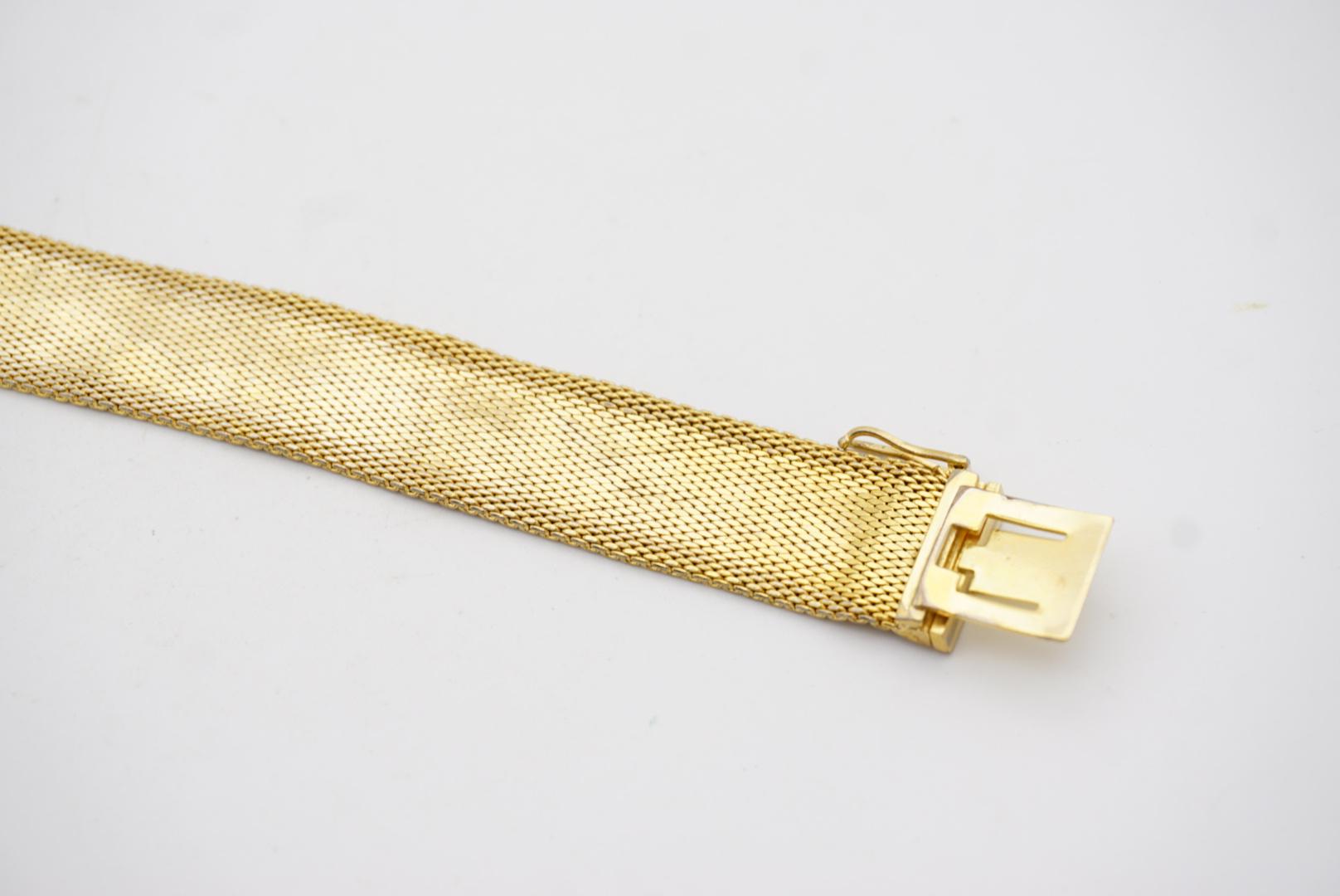 Christian Dior GROSSE 1966 Ridged Link Mesh Weave Modernist Gold Cuff Bracelet  8