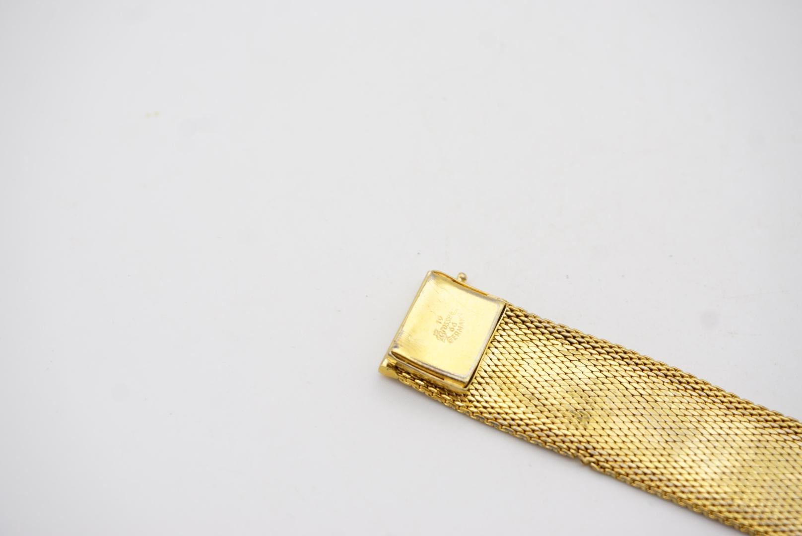 Christian Dior GROSSE 1966 Ridged Link Mesh Weave Modernist Gold Cuff Bracelet  9