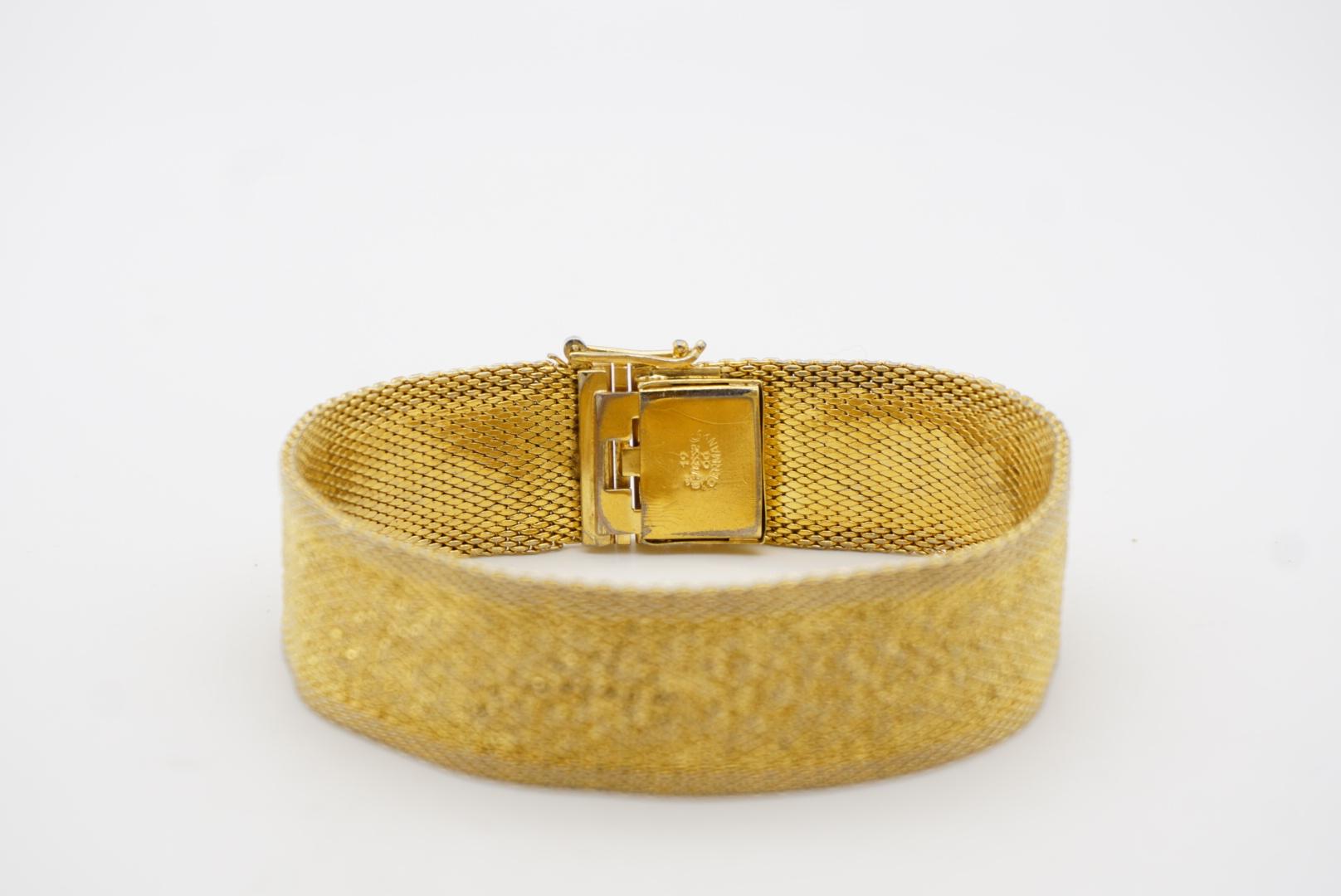 Christian Dior GROSSE 1966 Ridged Link Mesh Weave Modernist Gold Cuff Bracelet 4