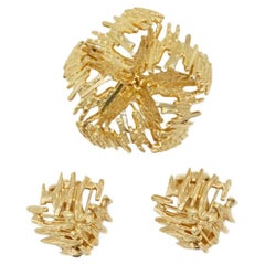 Christian Dior GROSSE 1966 Textured Wire Triangle Pentagon Openwork Dome Set