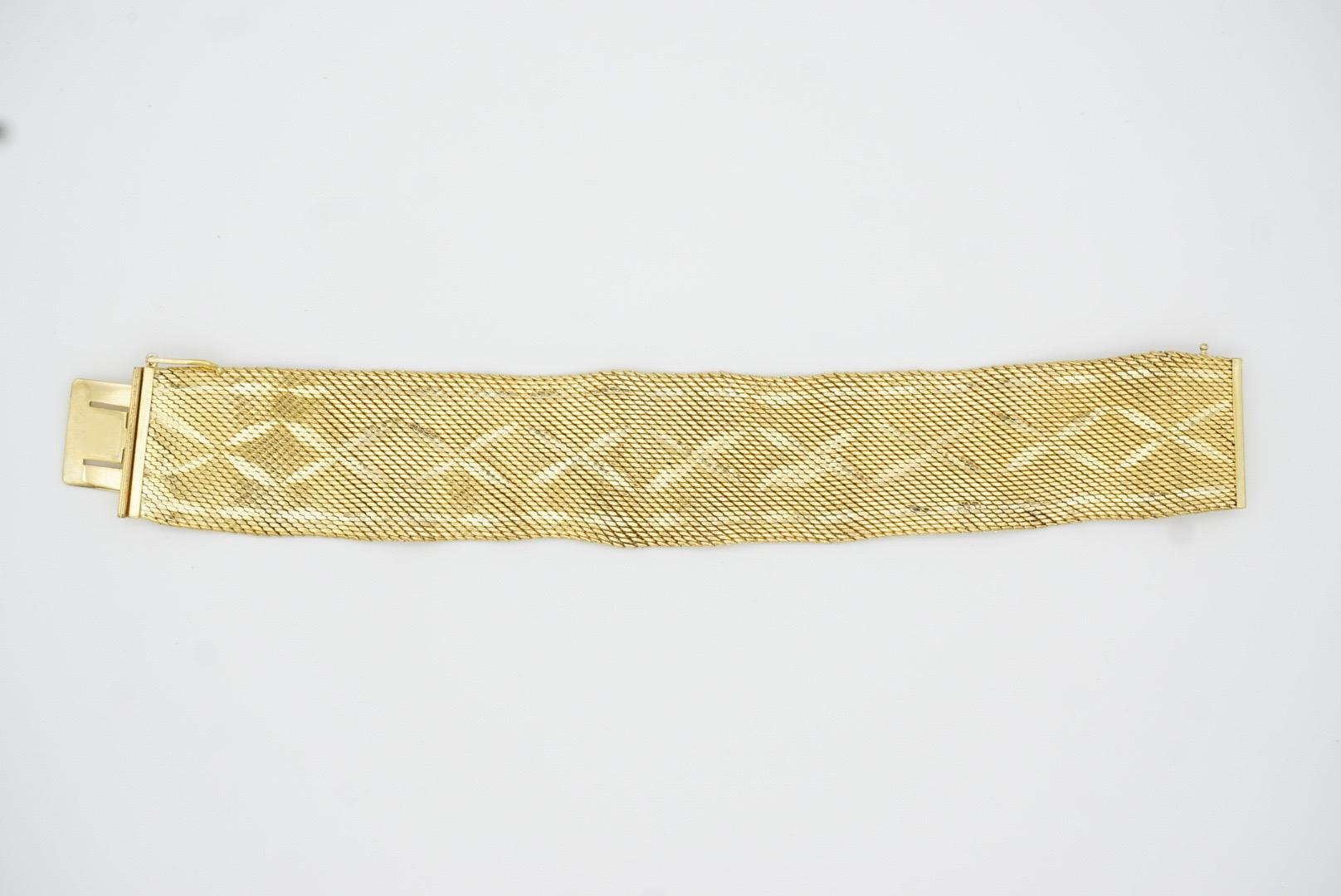 Christian Dior GROSSE 1966 Unisex Cross Diamond Woven Mesh Modernist Bracelet 10