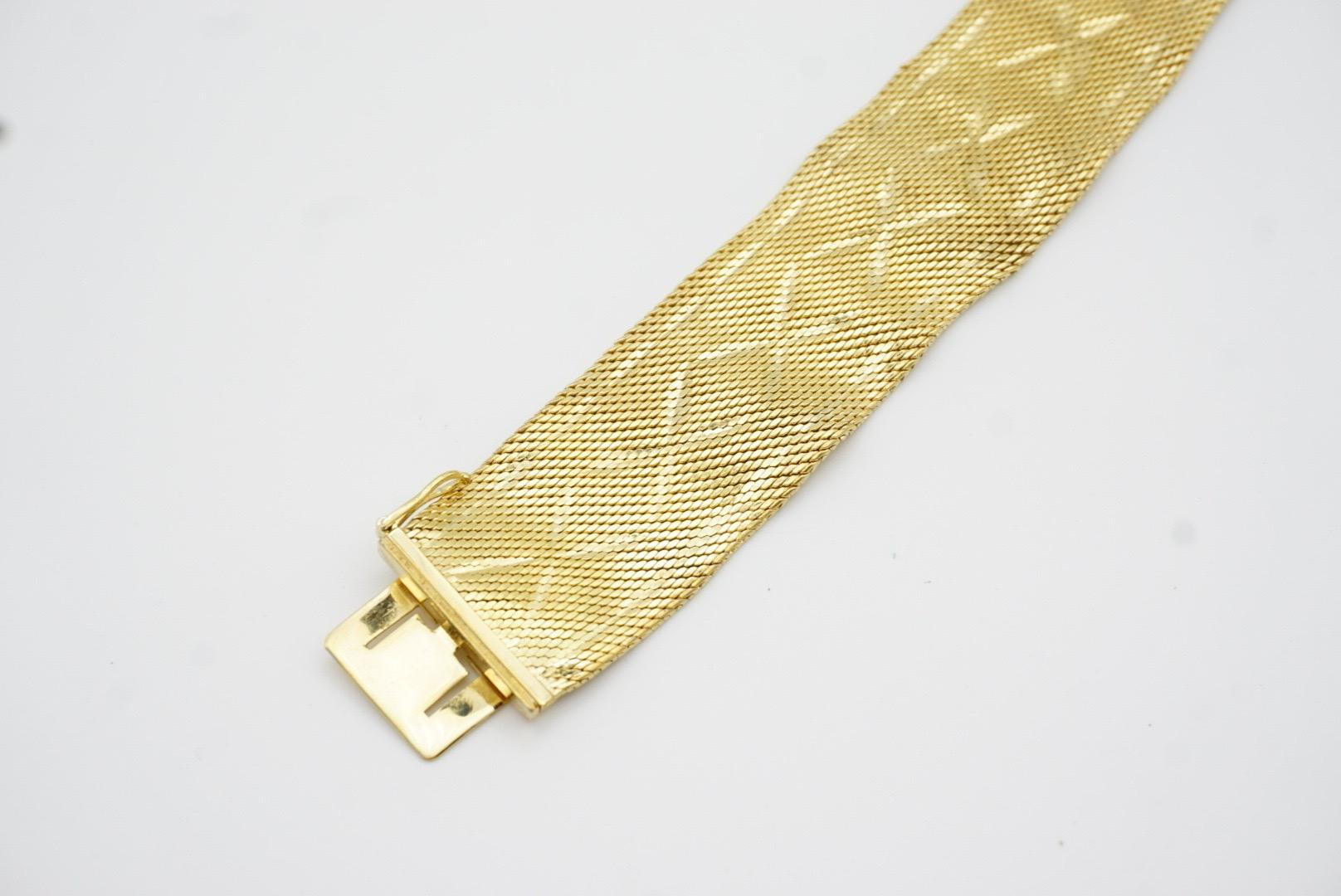 Christian Dior GROSSE 1966 Unisex Cross Diamond Woven Mesh Modernist Bracelet 11
