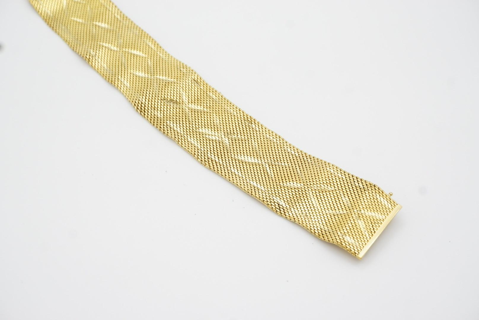 Christian Dior GROSSE 1966 Unisex Cross Diamond Woven Mesh Modernist Bracelet 12