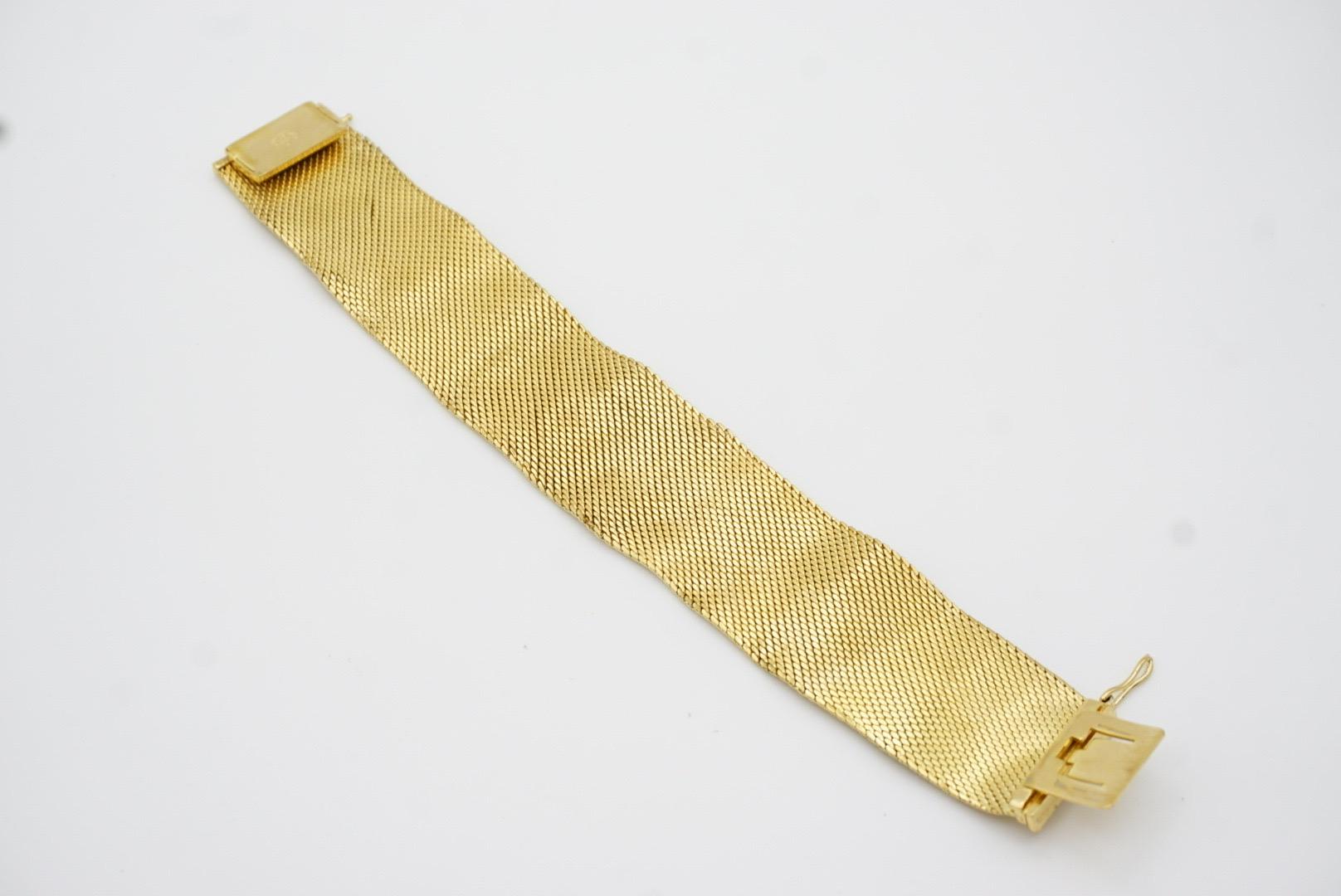 Christian Dior GROSSE 1966 Unisex Cross Diamond Woven Mesh Modernist Bracelet 13