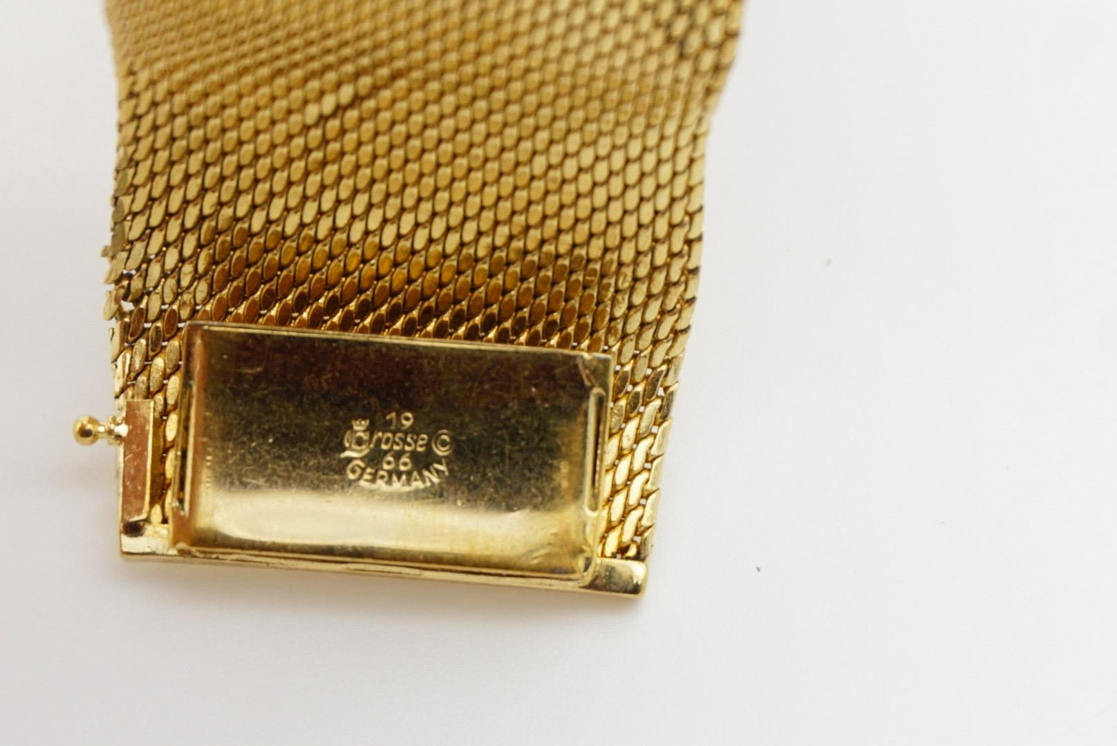 Christian Dior GROSSE 1966 Unisex Cross Diamond Woven Mesh Modernist Bracelet 14
