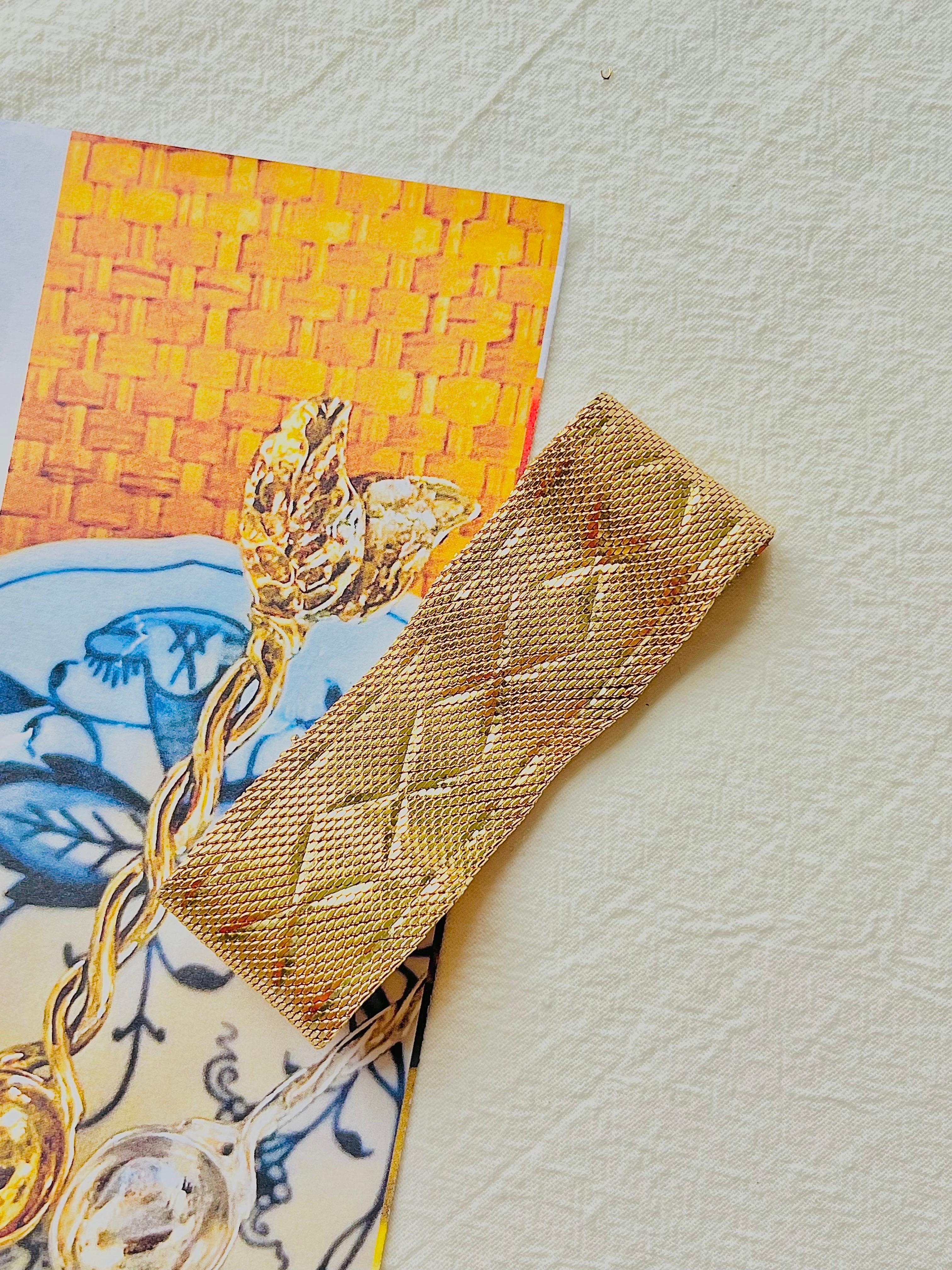 Christian Dior GROSSE 1966 Unisex Cross Diamond Woven Mesh Modernist Bracelet In Good Condition In Wokingham, England