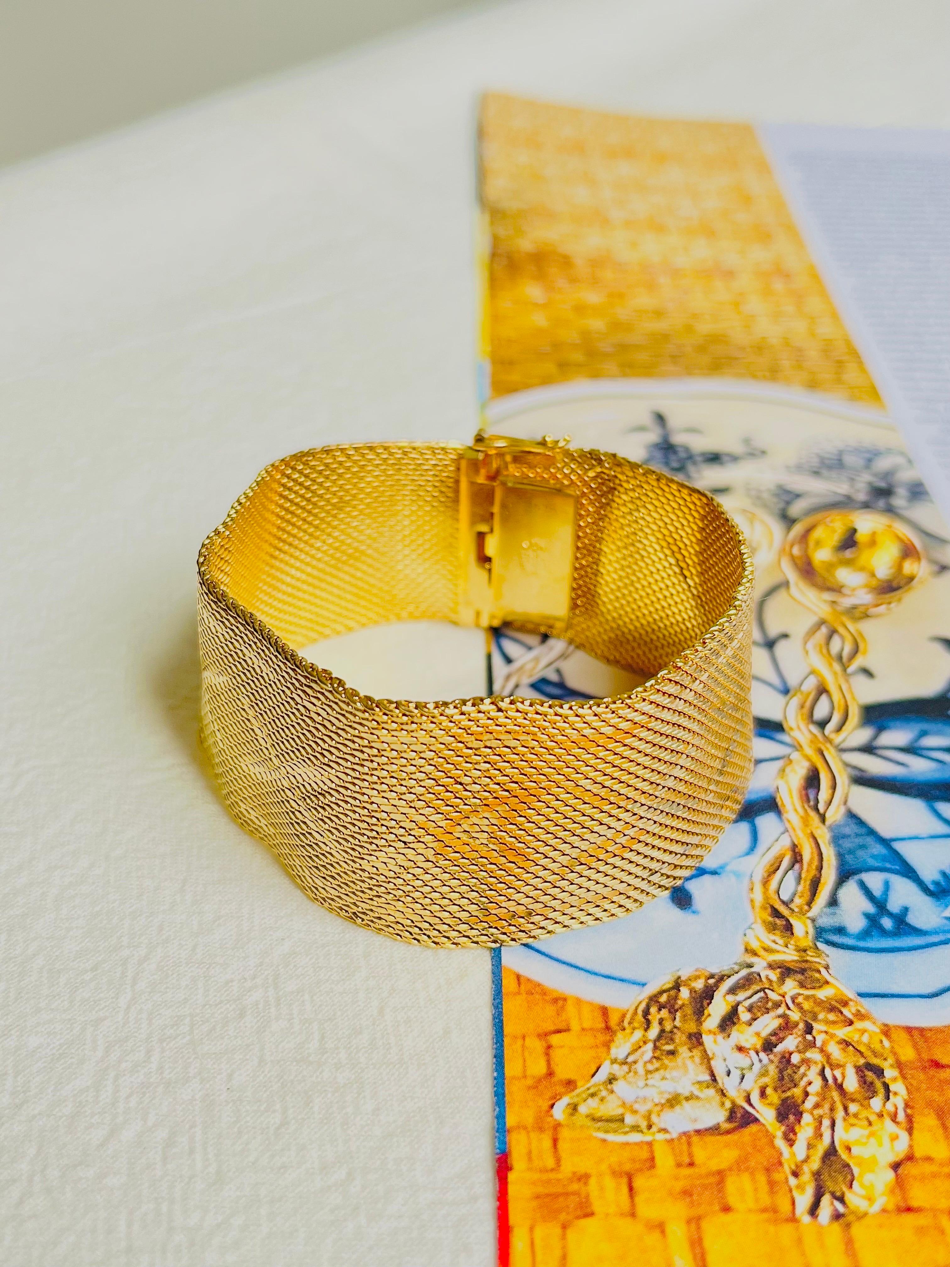 Christian Dior GROSSE 1966 Unisex Cross Diamond Woven Mesh Modernist Bracelet 1