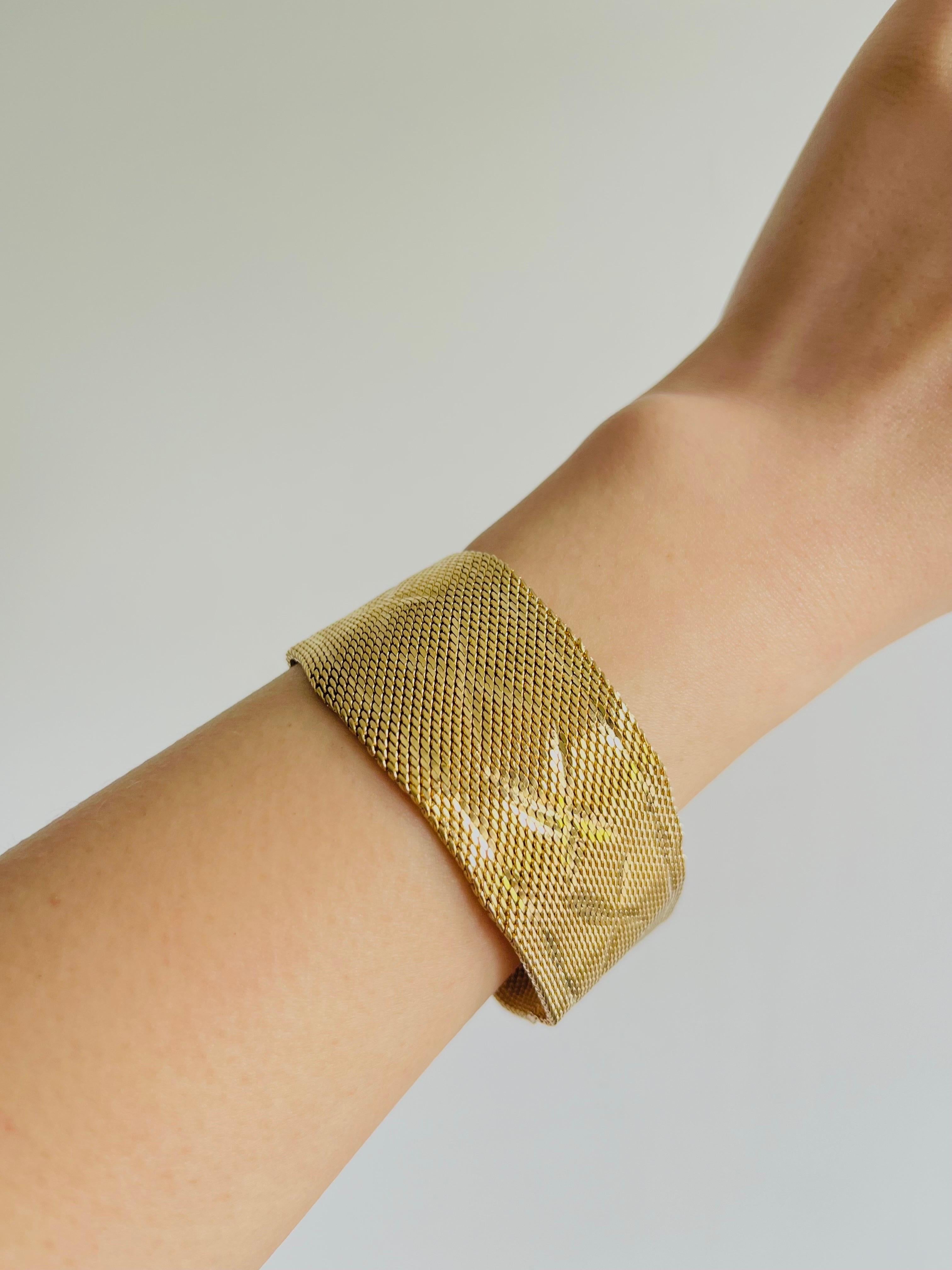 Christian Dior GROSSE 1966 Unisex Cross Diamond Woven Mesh Modernist Bracelet 3