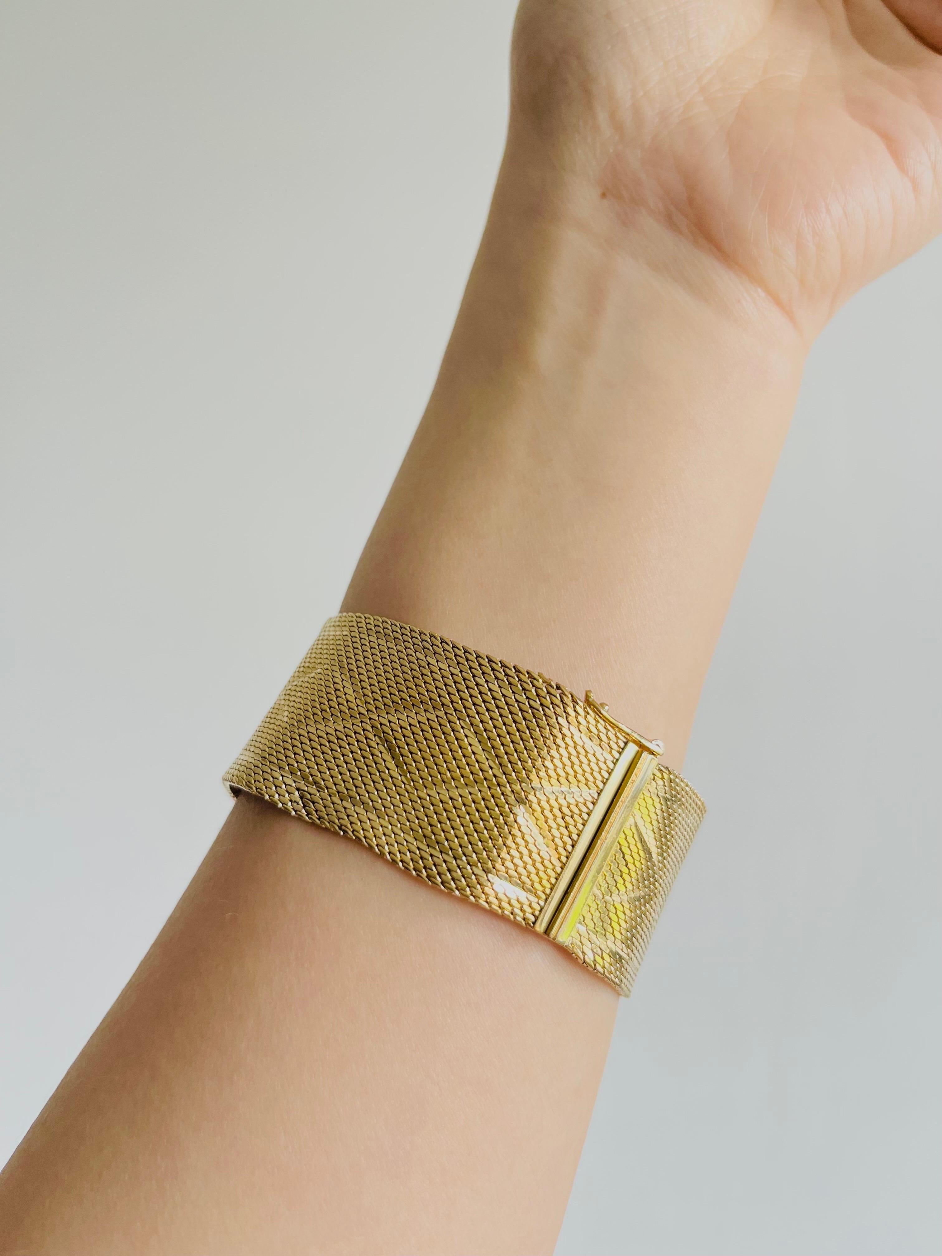 Christian Dior GROSSE 1966 Unisex Cross Diamond Woven Mesh Modernist Bracelet 4