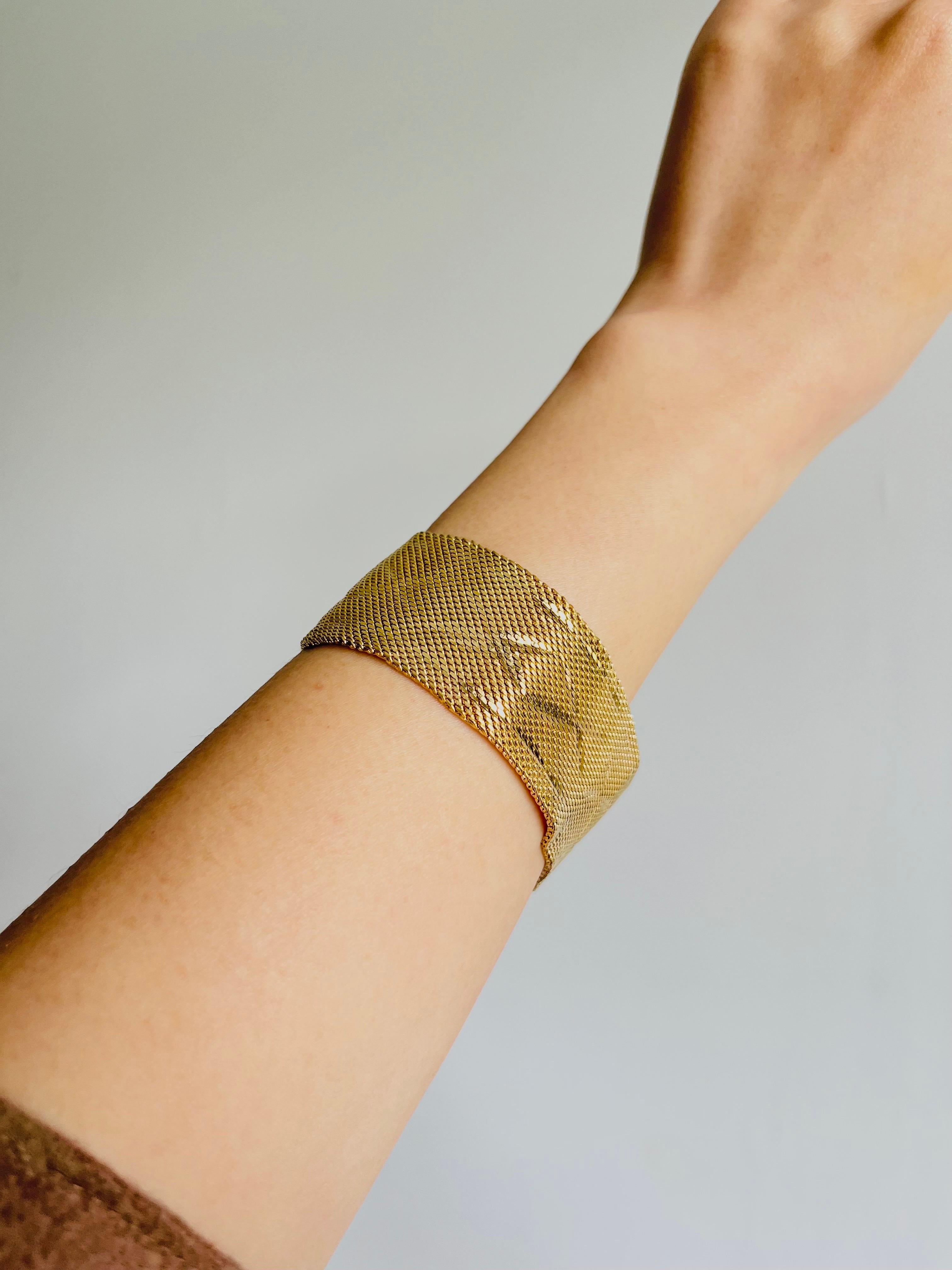 Christian Dior GROSSE 1966 Unisex Cross Diamond Woven Mesh Modernist Bracelet 5
