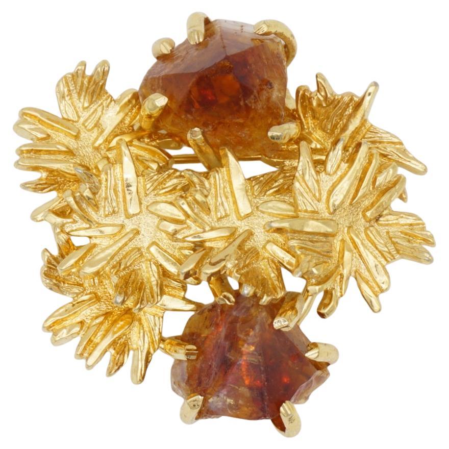 Christian Dior GROSSE 1966 Vintage Citrine Yellow Crystals Cluster Flourish Flower Leaf Brooch, Gold Tone

Very good condition. Only chips on stones, barely noticeable. 100% Genuine.

Signed at the rear. Very beautiful. Very rare to find.

Material:
