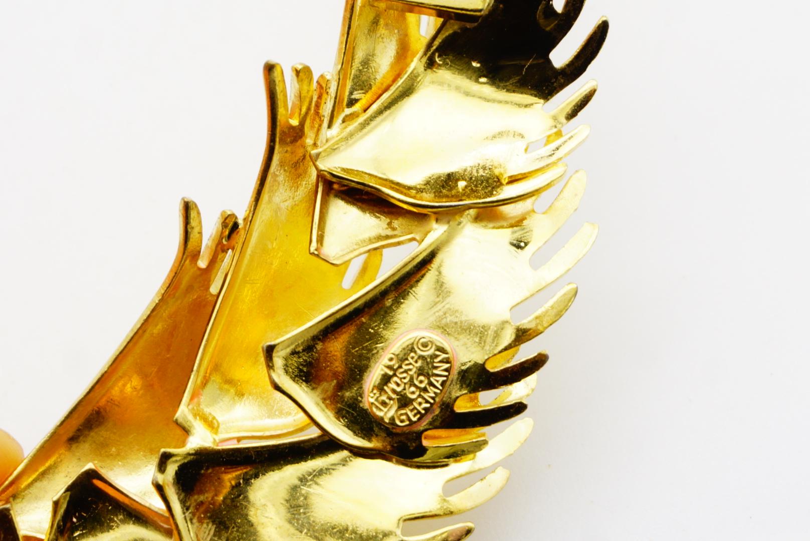 Christian Dior GROSSE 1966 Vintage Flourish Feather Wing 3D Mesh Snake Necklace For Sale 8