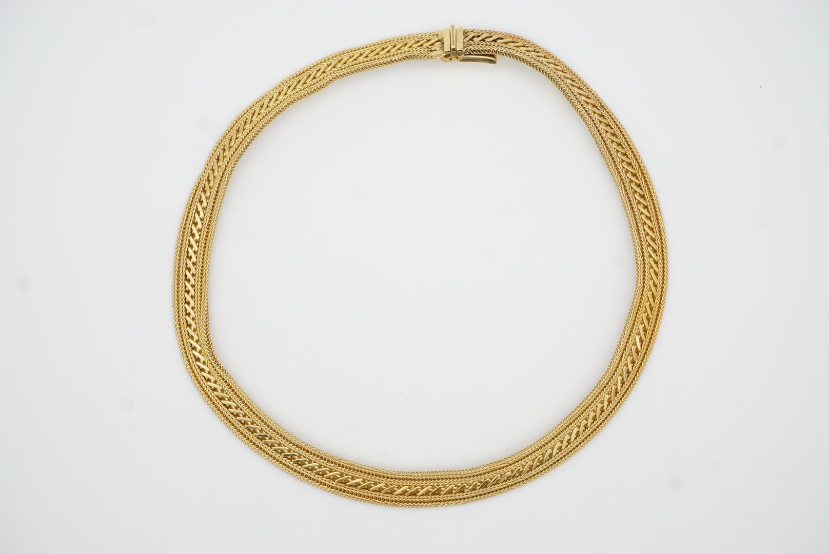 Christian Dior GROSSE 1966 Vintage Interlock Woven Herringbone Openwork Necklace 4