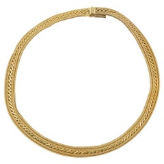 Christian Dior GROSSE 1966 Vintage Interlock Woven Herringbone Openwork Necklace