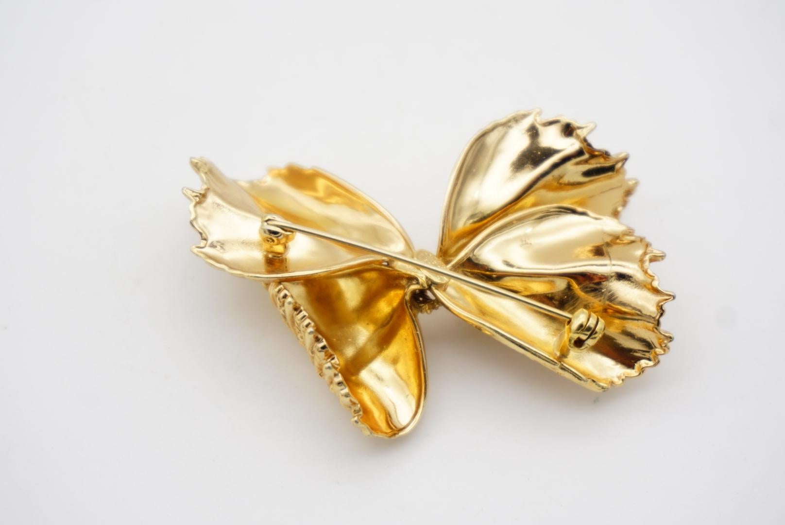 Christian Dior GROSSE 1966 Vintage Large Knot Bow Dots Ribbon Butterfly Brooch For Sale 6
