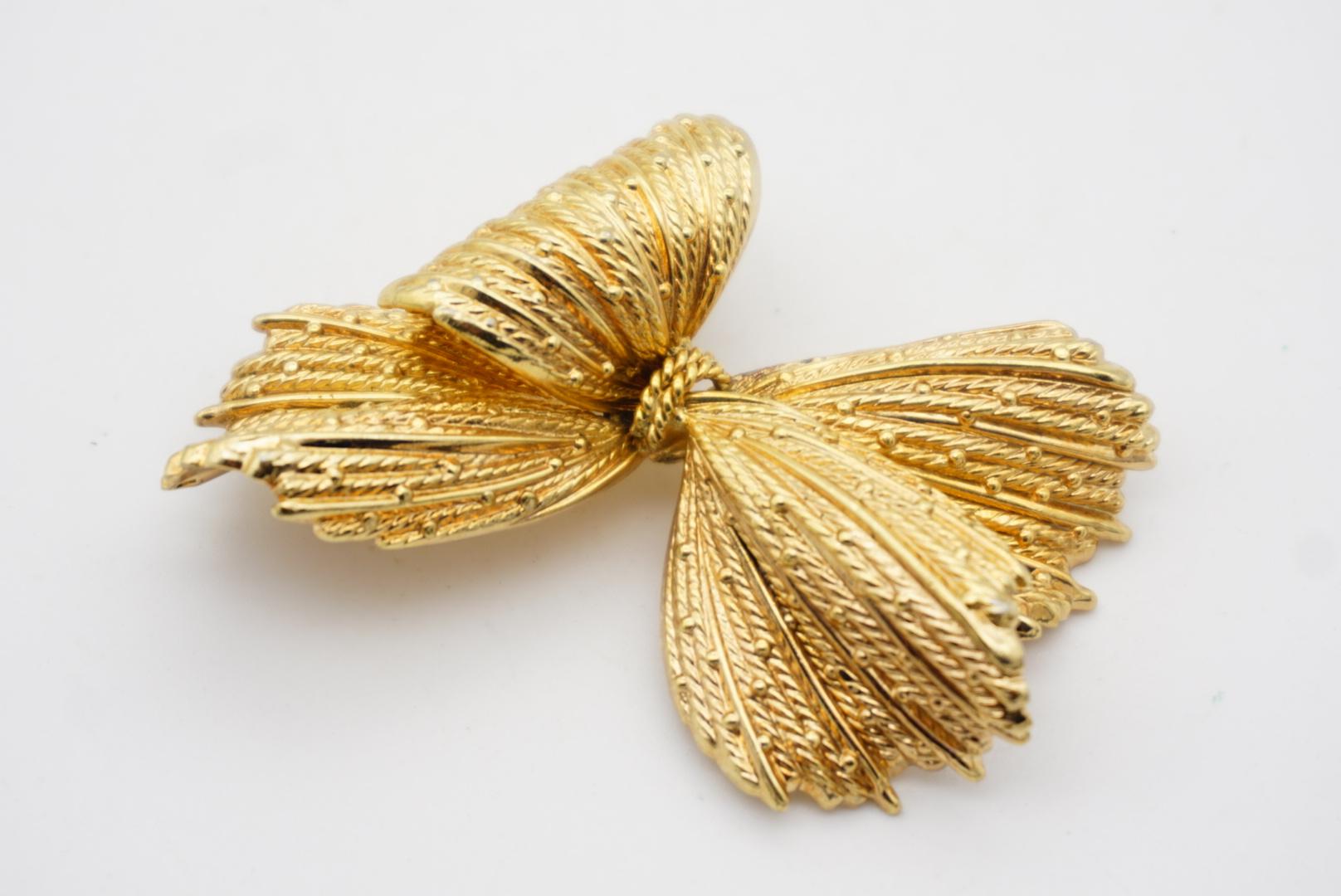 Christian Dior GROSSE 1966 Vintage Large Knot Bow Dots Ribbon Butterfly Brooch For Sale 3