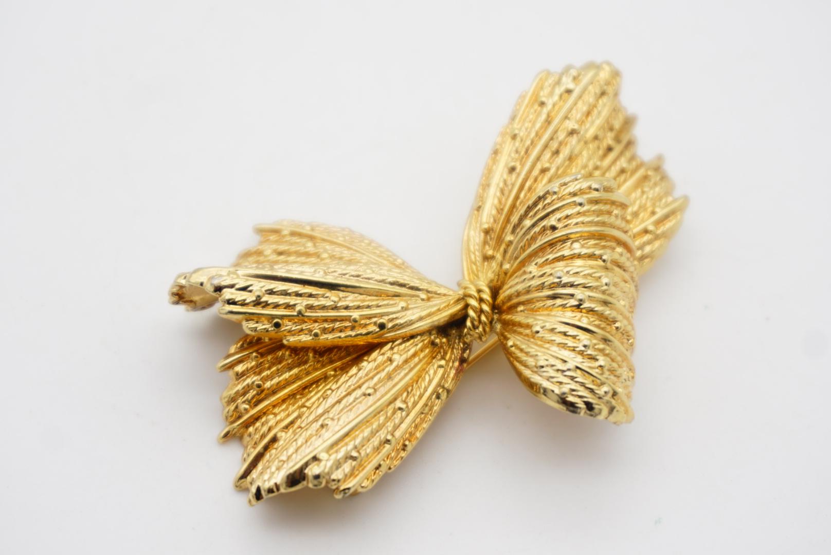 Christian Dior GROSSE 1966 Vintage Large Knot Bow Dots Ribbon Butterfly Brooch For Sale 1