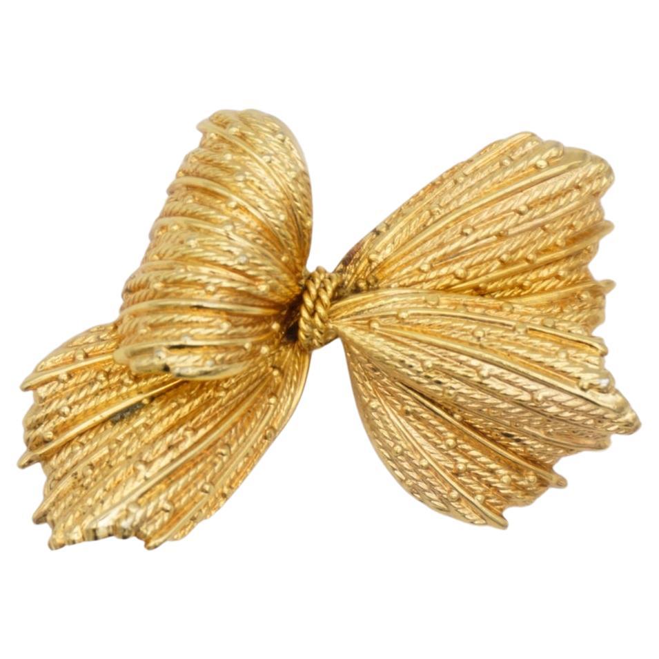 Christian Dior GROSSE 1966 Vintage Large Knot Bow Dots Ribbon Butterfly Brooch For Sale