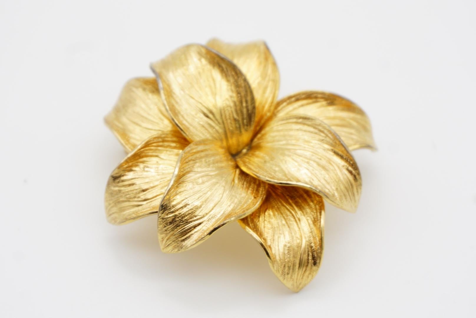Christian Dior GROSSE 1966 Vintage Gran Broche Flor Flor de Capa Viva Hoja 6