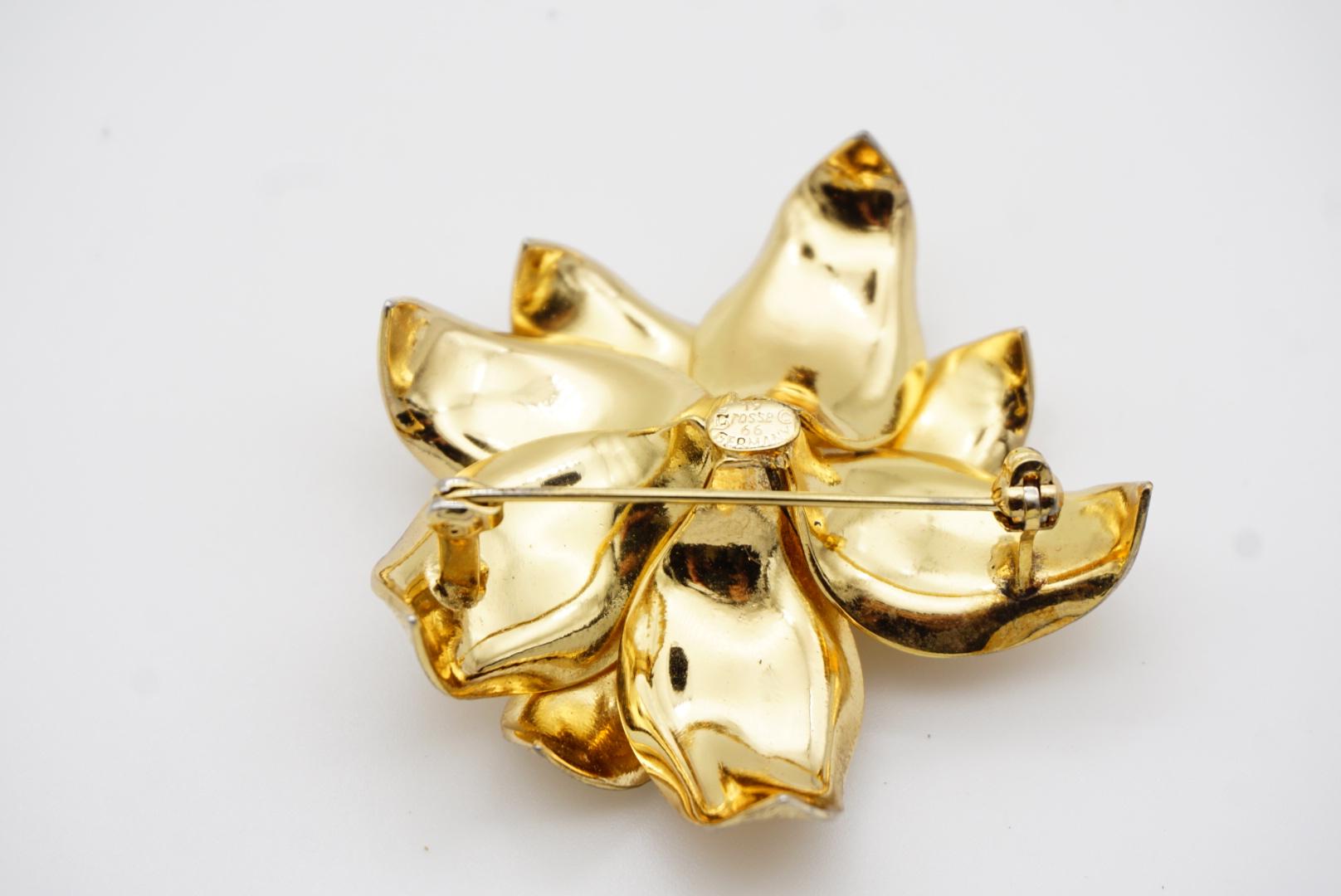 Christian Dior GROSSE 1966 Vintage Gran Broche Flor Flor de Capa Viva Hoja 7