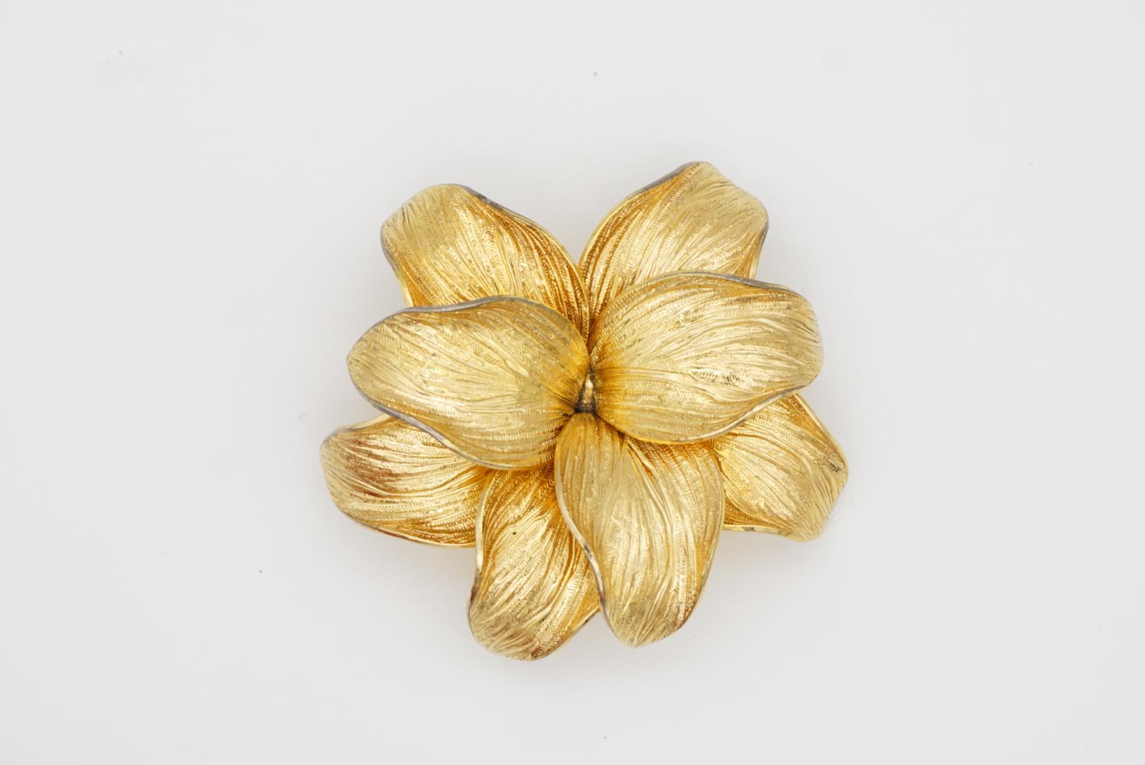 Christian Dior GROSSE 1966 Vintage Gran Broche Flor Flor de Capa Viva Hoja 3