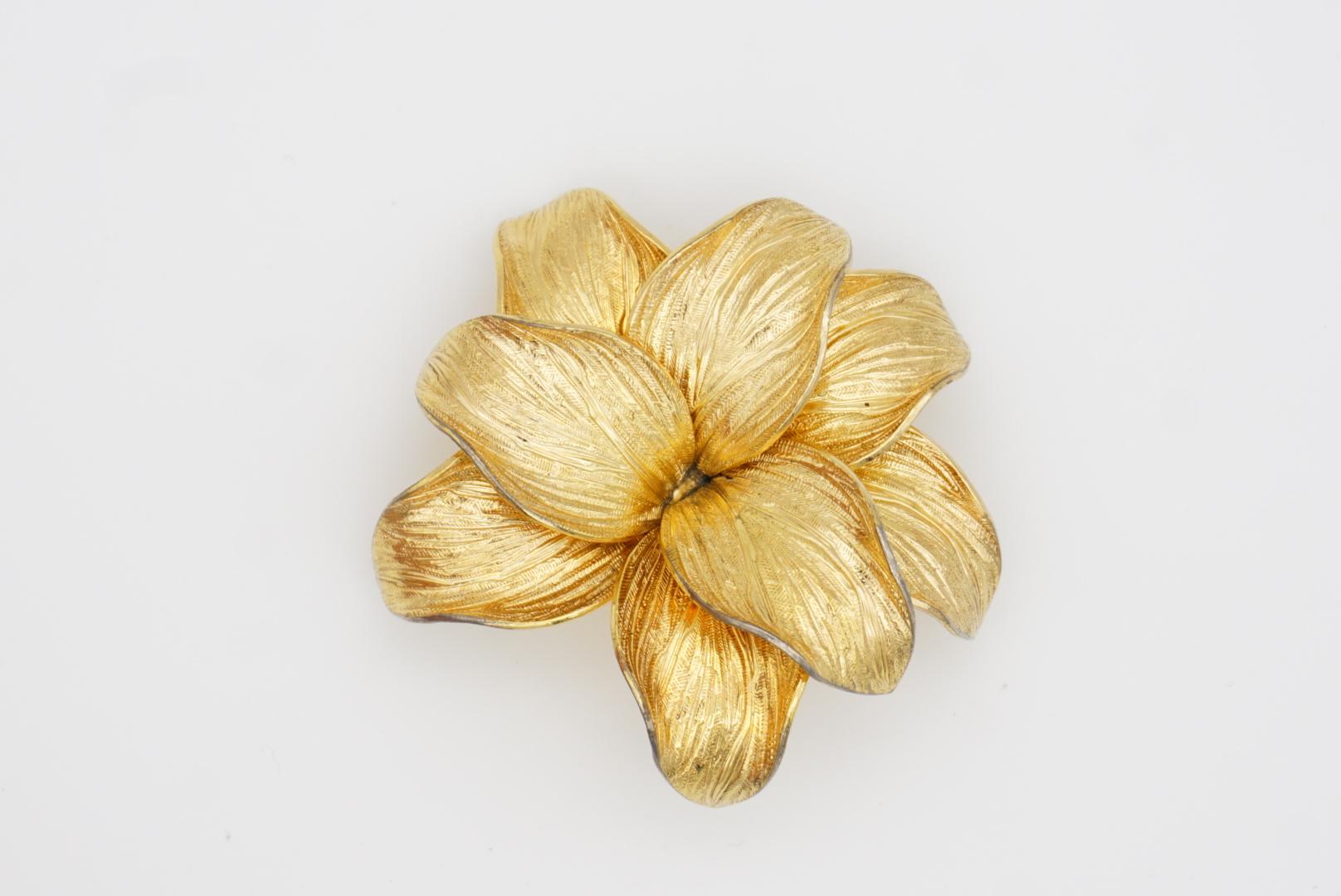 Christian Dior GROSSE 1966 Vintage Gran Broche Flor Flor de Capa Viva Hoja 4
