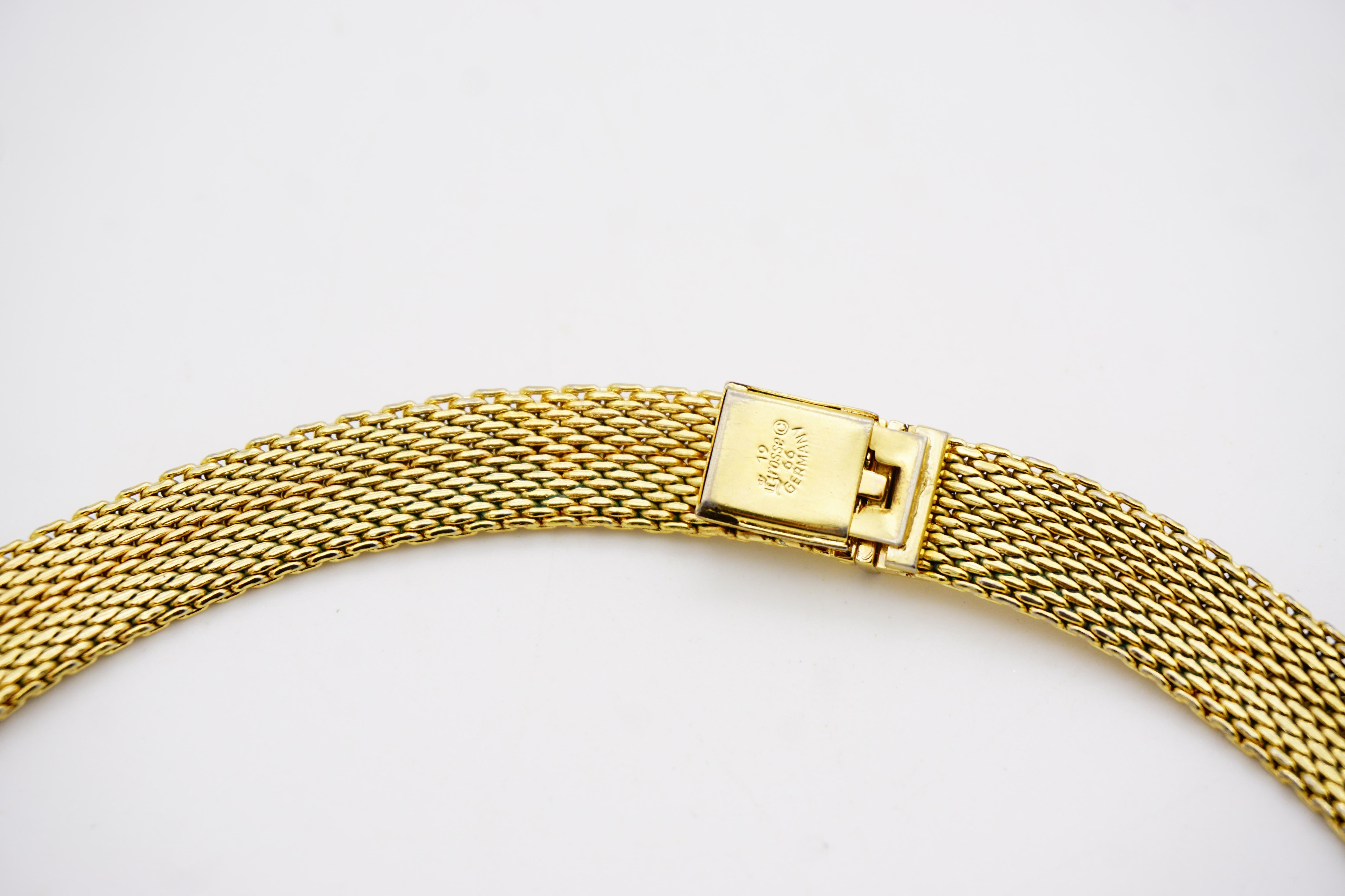 Christian Dior GROSSE 1966 Collana d'oro con borchie a triangolo intrecciate d'epoca in vendita 9