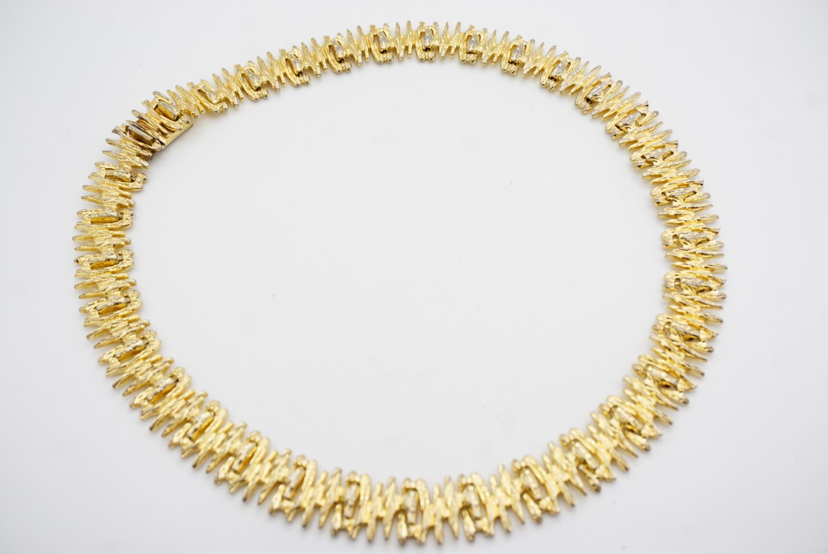 Christian Dior GROSSE 1966 Drahtgeflecht Dreieck Fünfeck durchbrochene Kuppel 3 Gold Set im Angebot 12