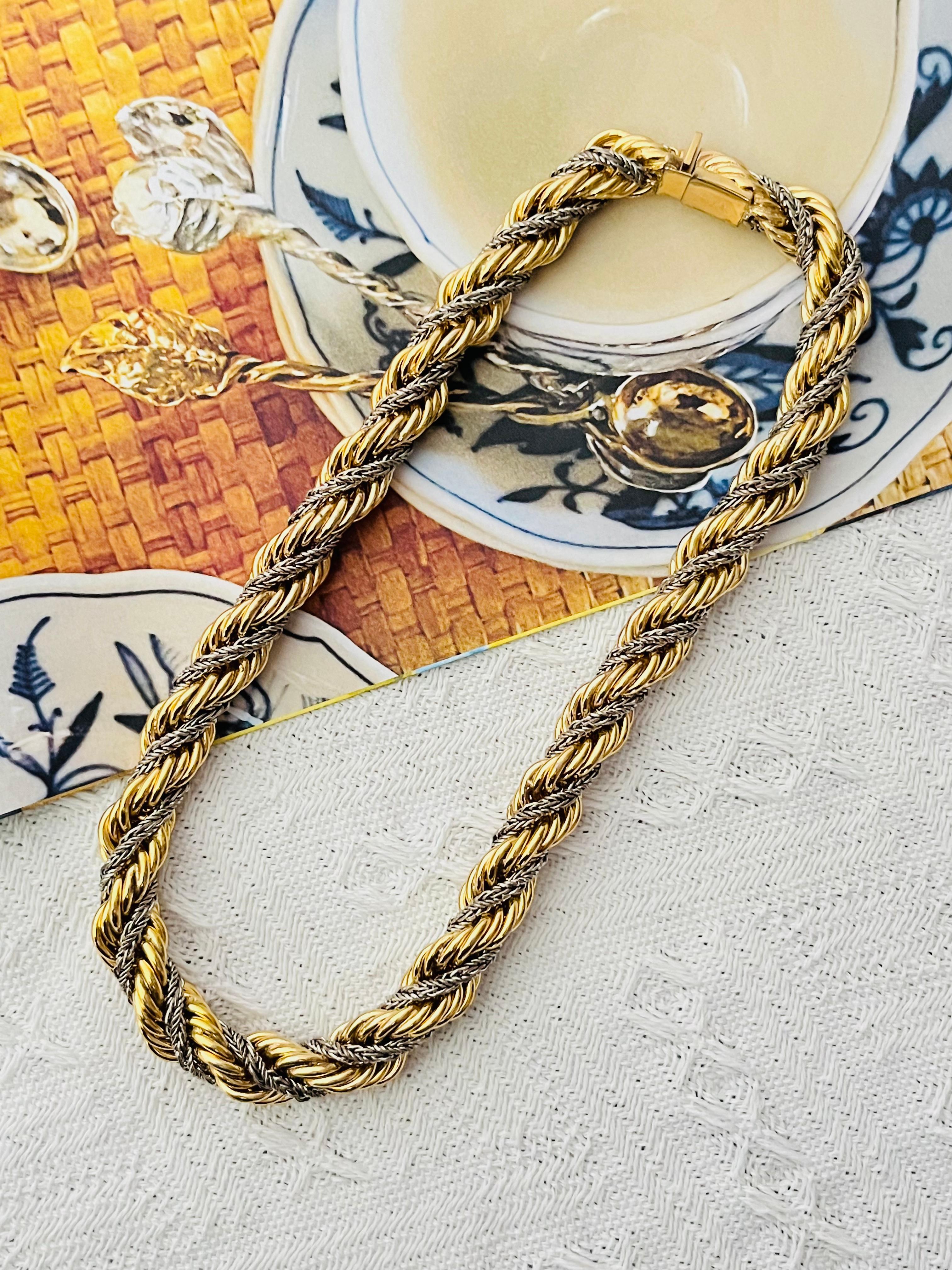Art Déco Christian Dior GROSSE 1967 Collana a spirale extra spessa in argento e oro in vendita