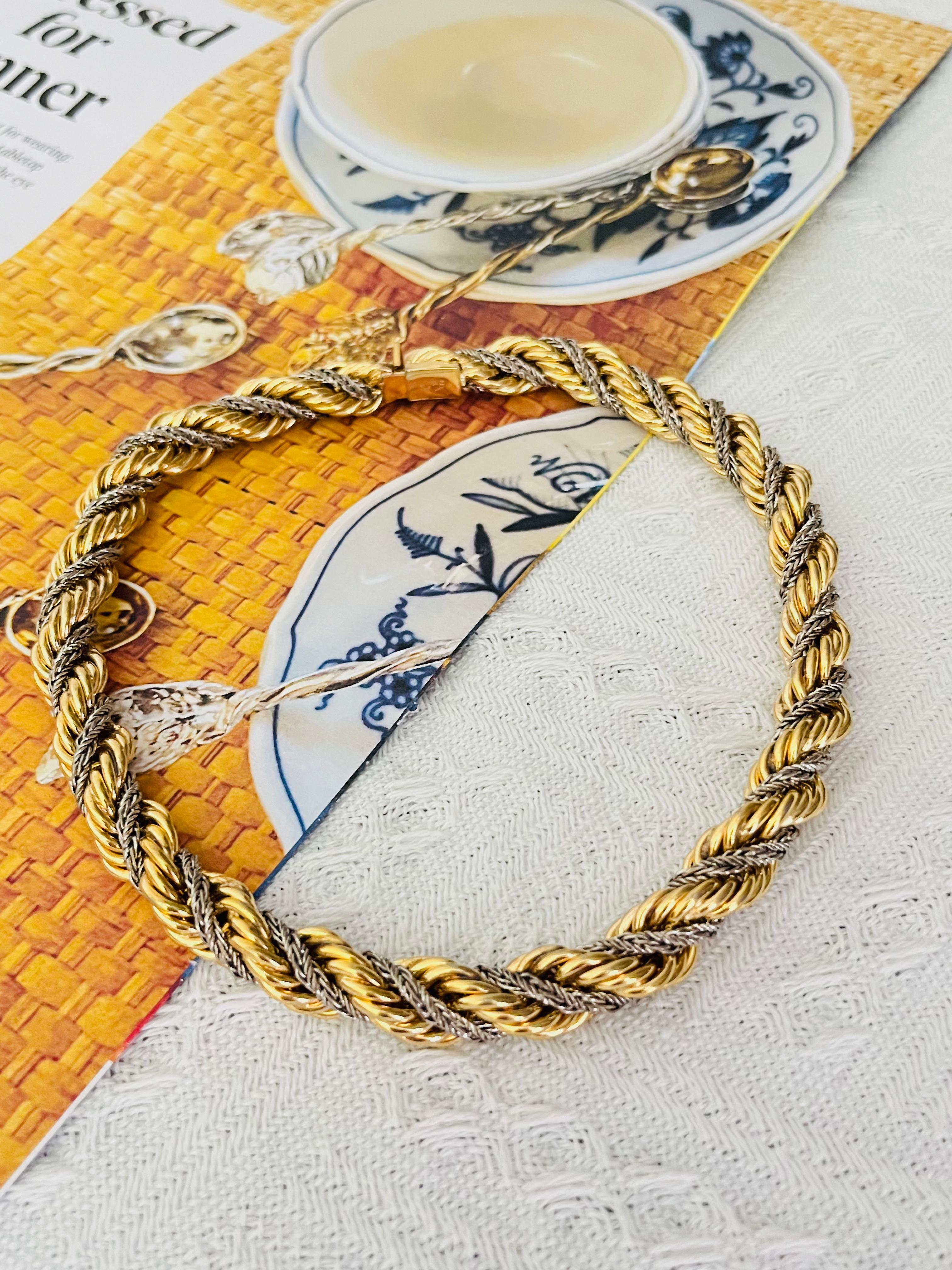 Christian Dior GROSSE 1967 Collana a spirale extra spessa in argento e oro In condizioni ottime in vendita a Wokingham, England