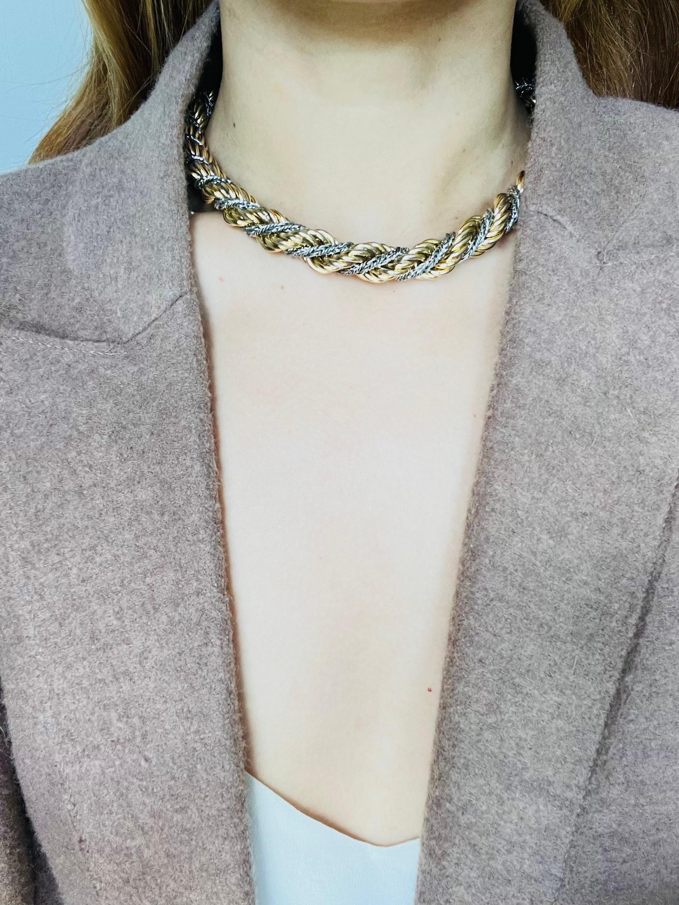 da uomo o donna Christian Dior GROSSE 1967 Collana a spirale extra spessa in argento e oro in vendita