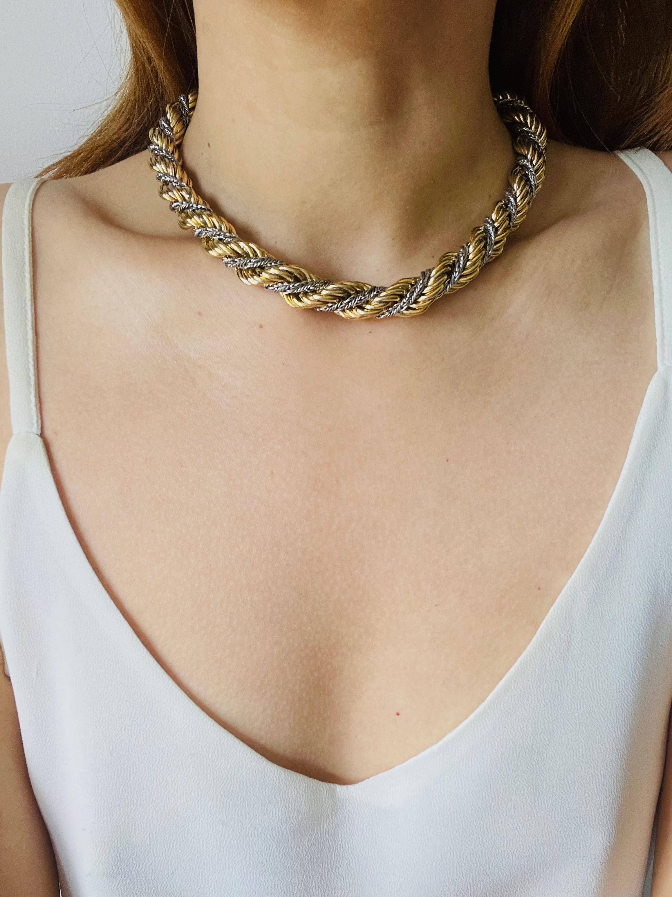Christian Dior GROSSE 1967 Collana a spirale extra spessa in argento e oro in vendita 1