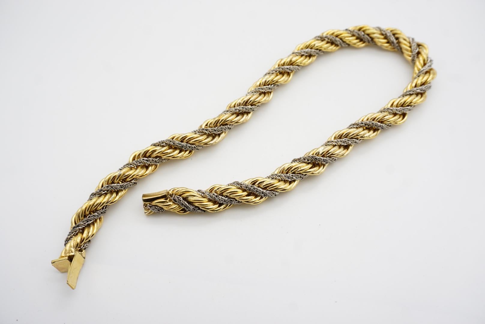 Christian Dior GROSSE 1967 Collana a spirale extra spessa in argento e oro in vendita 4