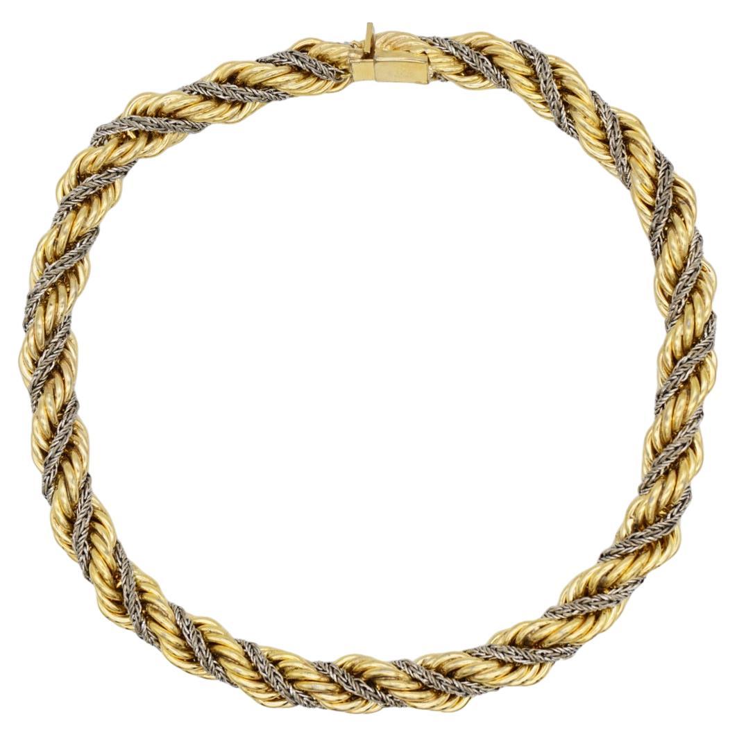 Christian Dior GROSSE 1967 Collana a spirale extra spessa in argento e oro in vendita