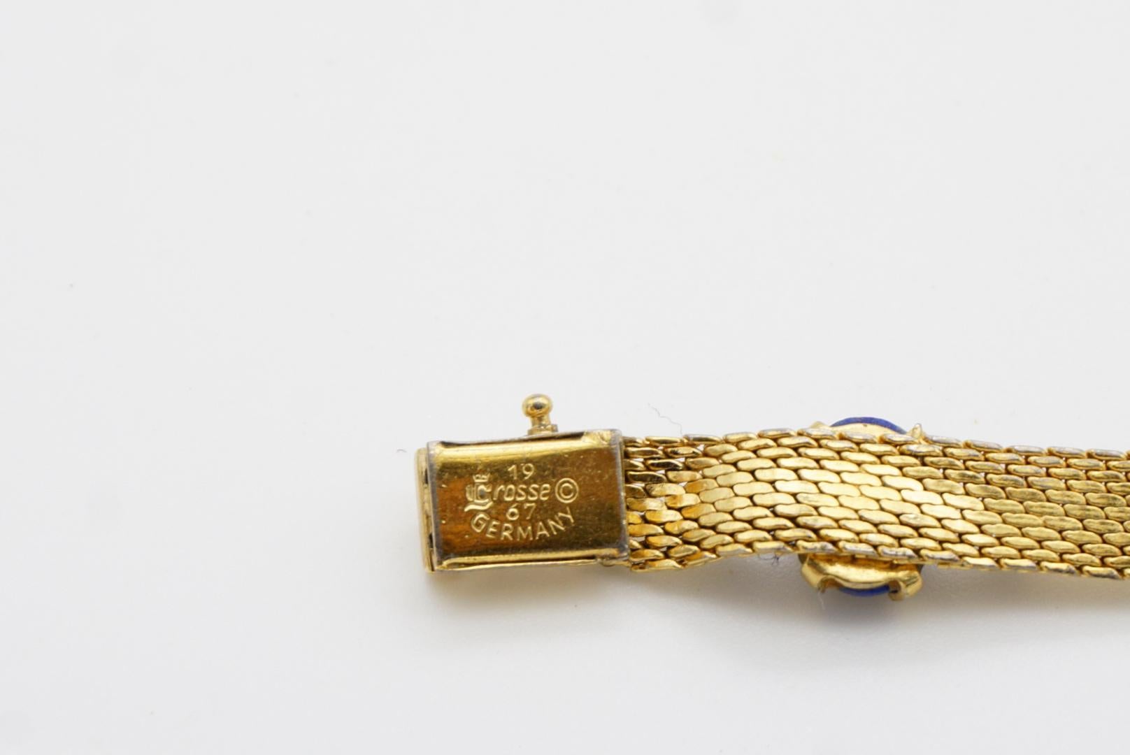 Christian Dior GROSSE 1967 Lapis Natural Stones Cabochon Balls Mesh Bracelet For Sale 8