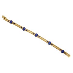 Christian Dior GROSSE 1967 Lapis Natural Stones Cabochon Balls Mesh Bracelet