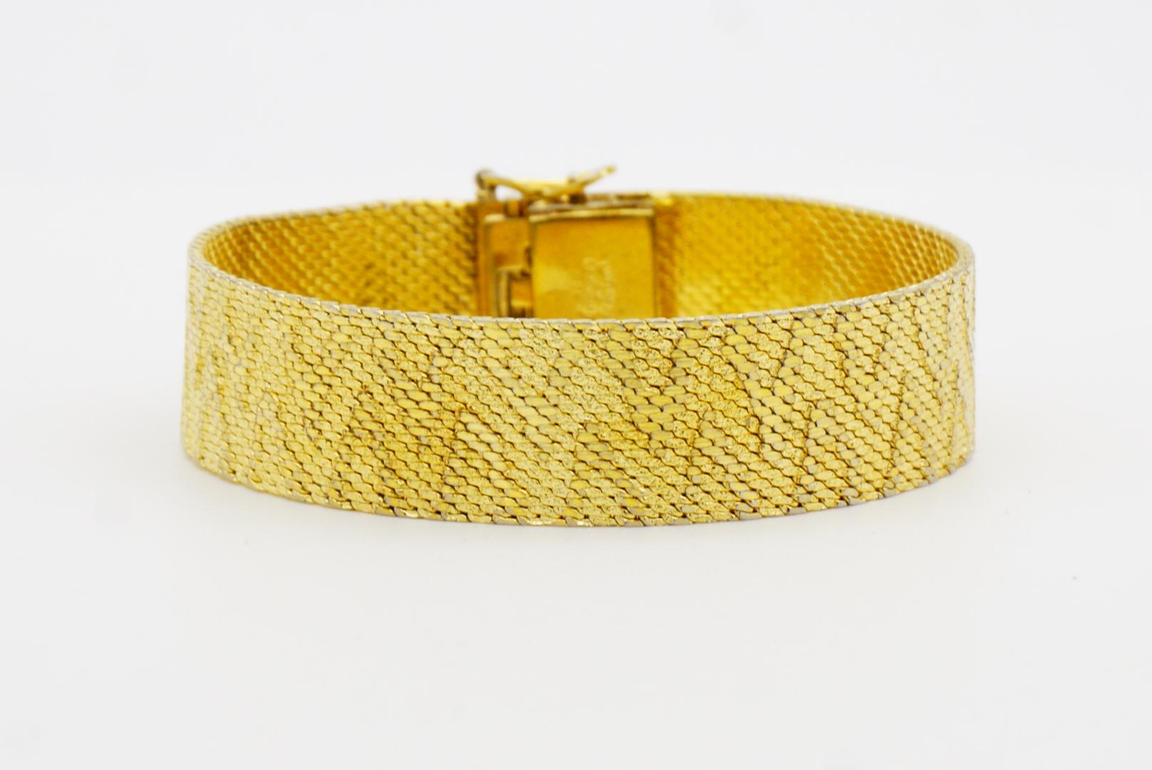Christian Dior GROSSE 1967 Bracelet moderniste en maille tissée en forme de flamme striée en relief en vente 8