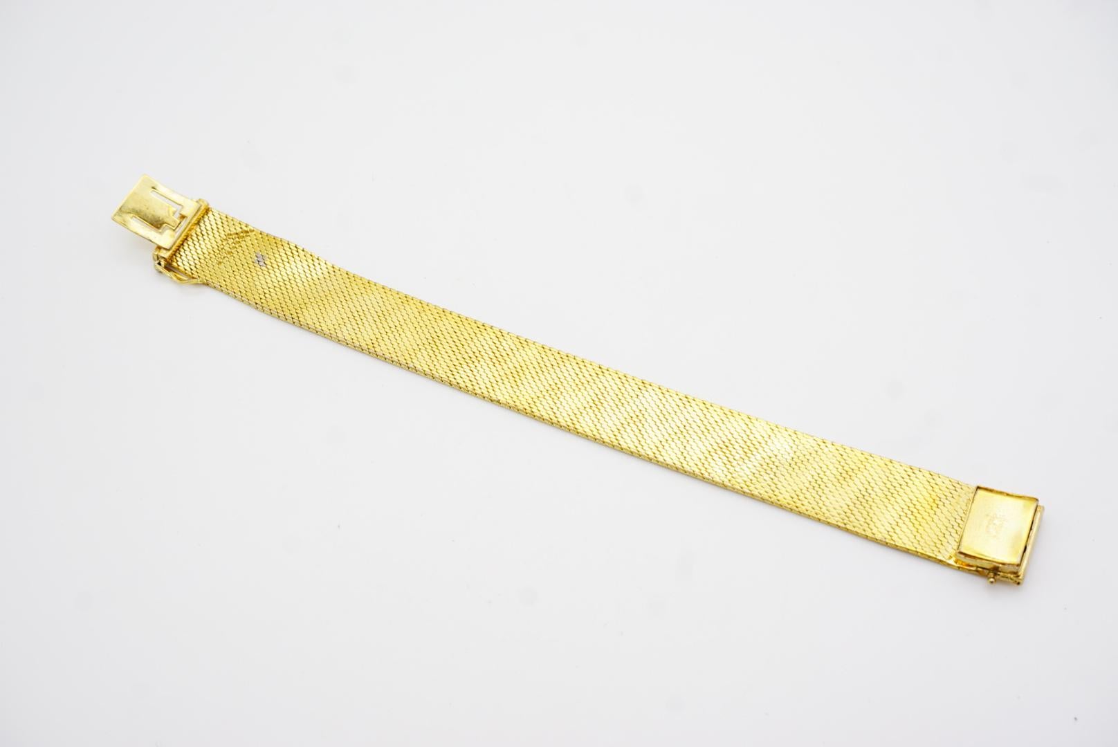Christian Dior GROSSE 1967 Bracelet moderniste en maille tissée en forme de flamme striée en relief en vente 4