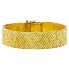 Christian Dior GROSSE 1967 Relieve Llama Estriada Malla Tejida Pulsera Modernista
