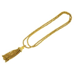 Christian Dior GROSSE 1967 Tassel Pendant Twist Braid Chain Rope Long Necklace