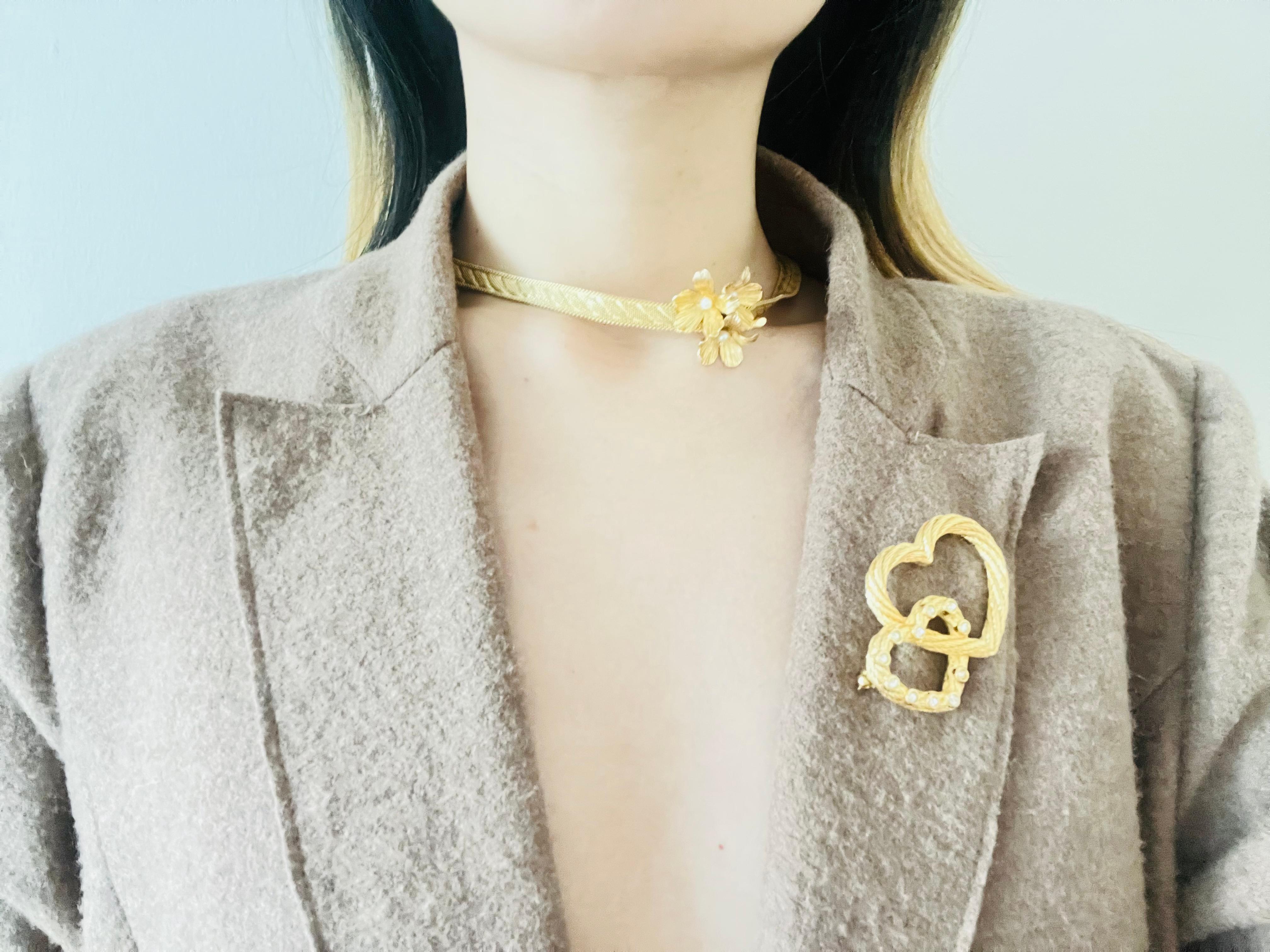 Christian Dior GROSSE 1967 Trio Cluster Flower White Pearl Mesh Collana Choker in vendita 7
