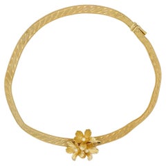 Christian Dior GROSSE 1967 Trio Cluster Flower White Pearl Mesh Choker Necklace