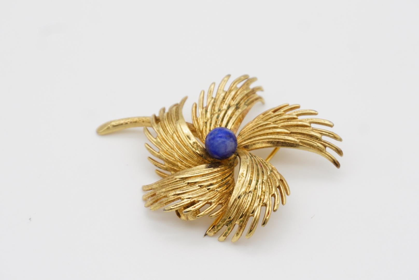 Christian Dior GROSSE 1967 Vintage Navy Wings Feather Flower Windmills Brooch For Sale 5