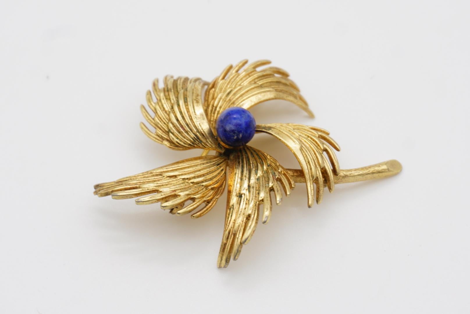 Christian Dior GROSSE 1967 Vintage Navy Wings Feather Flower Windmills Brooch 6