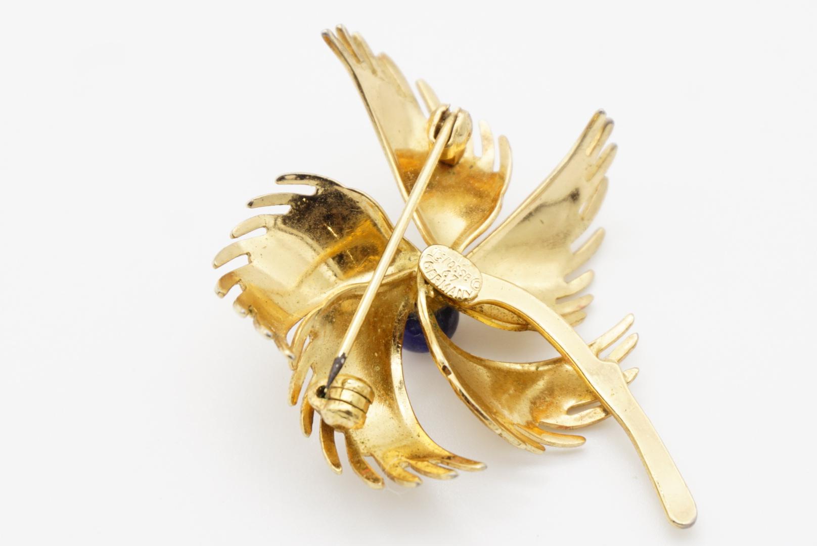 Christian Dior GROSSE 1967 Vintage Navy Wings Feather Flower Windmills Brooch 7