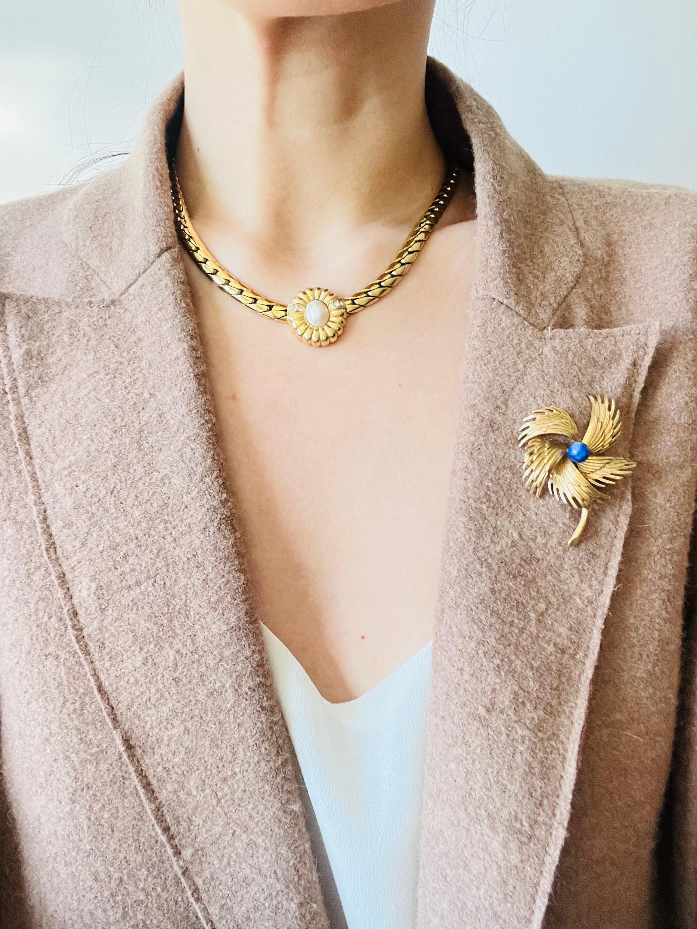 Christian Dior GROSSE 1967 Vintage Navy Wings Feather Flower Windmills Brooch 2