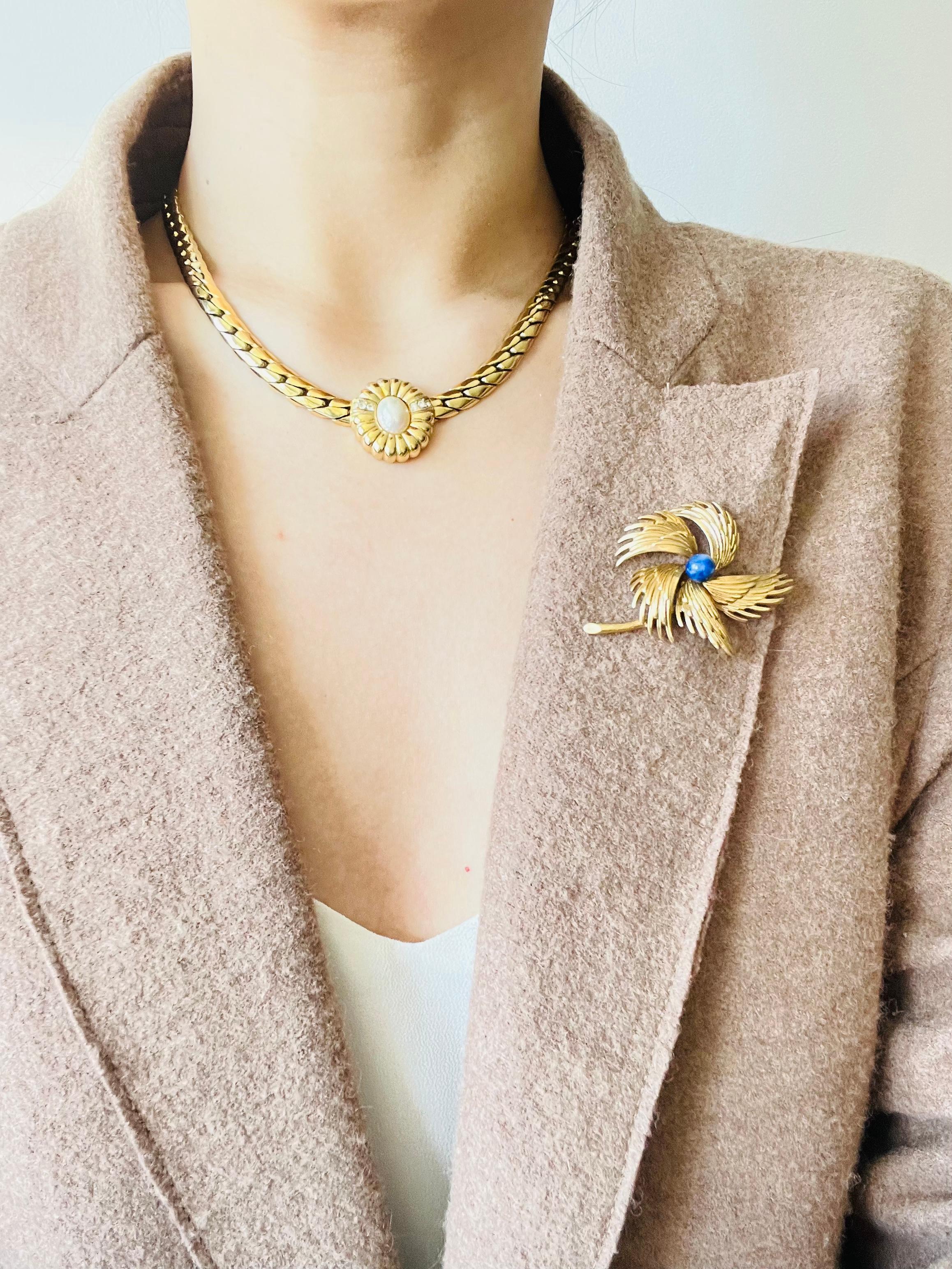 Christian Dior GROSSE 1967 Vintage Navy Wings Feather Flower Windmills Brooch 3