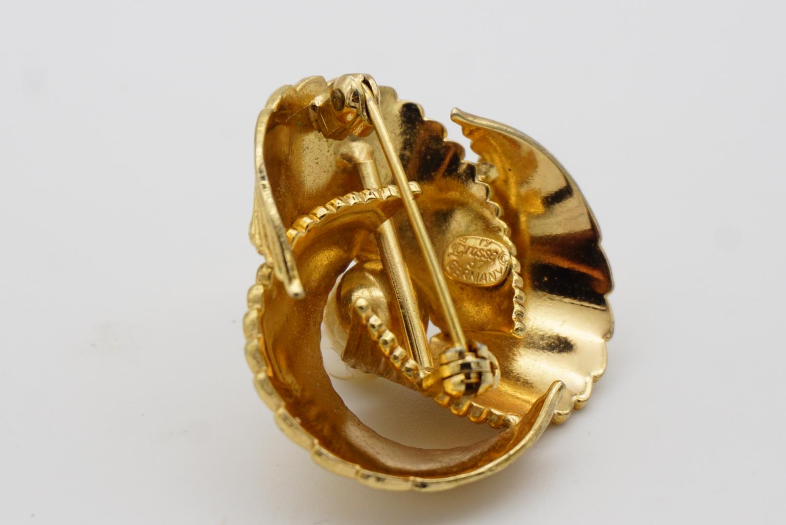 Christian Dior GROSSE Broche vintage torsadée en or et perles rondes blanches en forme de spirale, 1967 en vente 8