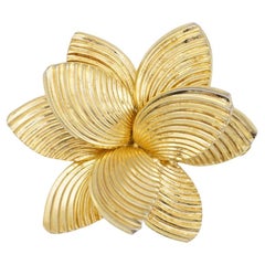 Christian Dior GROSSE 1968 Textured Double Layer Blossom Flower Swirl Brooch